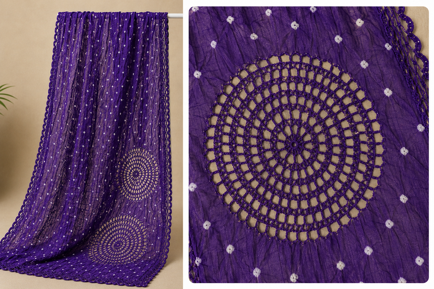 Cotton Satin Authentic Handmade Kutch 3Pc Bandhani Dress Material