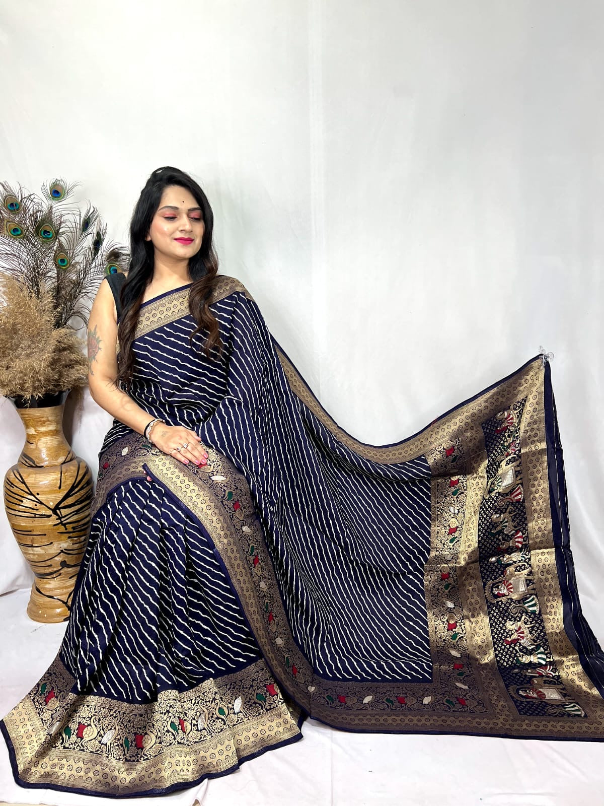 Dola Silk Leheriya Print Saree - Premium from Ethenika.com - Just INR 5990! Shop now at Ethenika.com