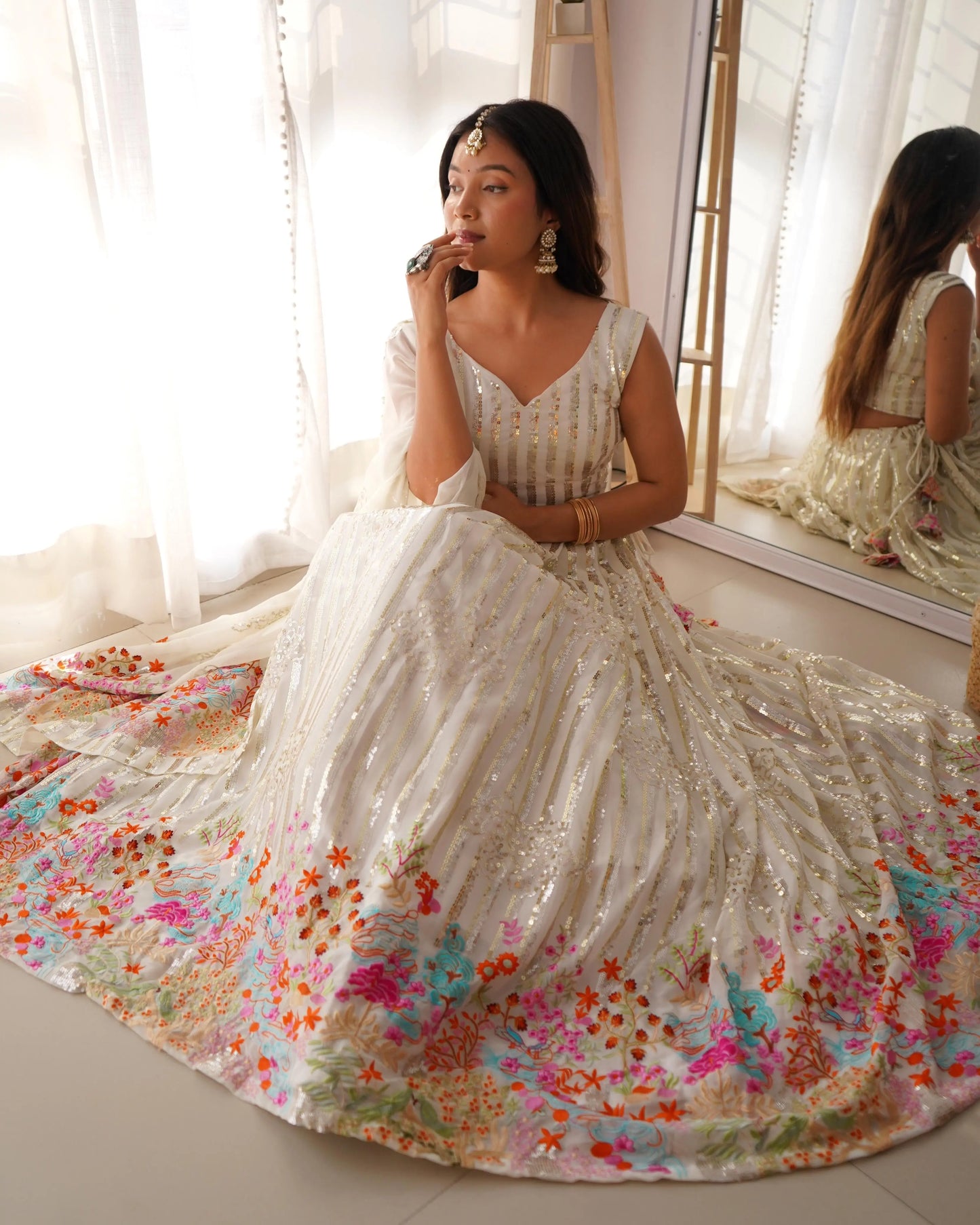 Faux Georgette Sequence Embroidery work Lehenga Choli - Premium from Ethenika.com - Just INR 4990! Shop now at Ethenika.com