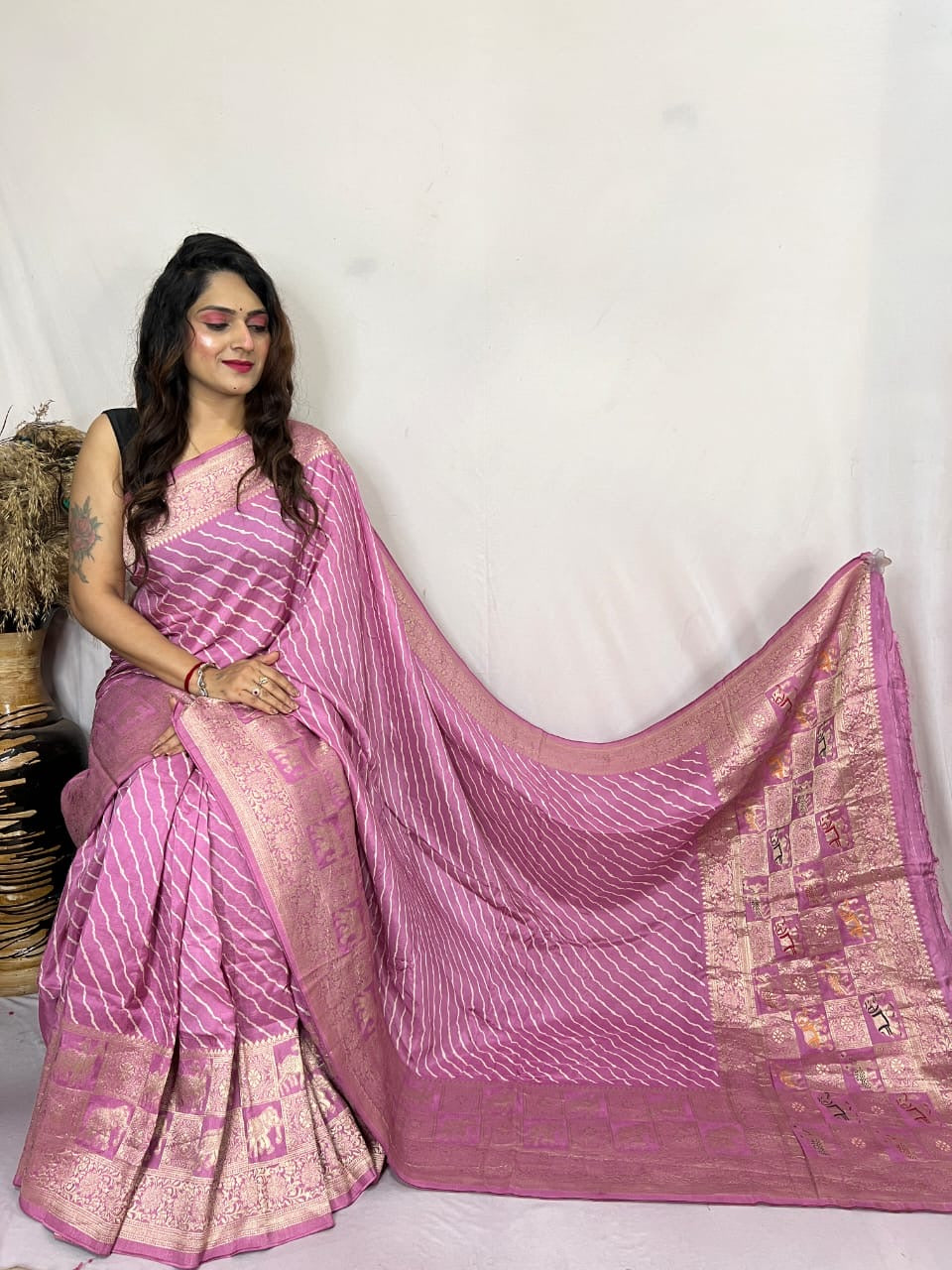 Modal Silk Leheriya Print Saree - Premium from Ethenika.com - Just INR 5990! Shop now at Ethenika.com