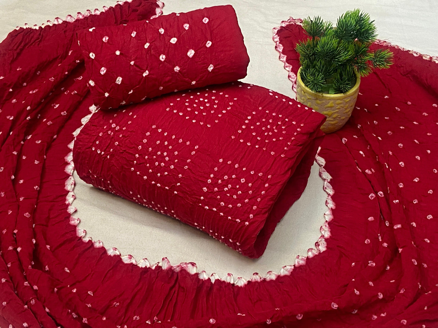 Cotton Self Color Bandhani Dress Material - Premium from Ethenika.com - Just INR 1590! Shop now at Ethenika.com