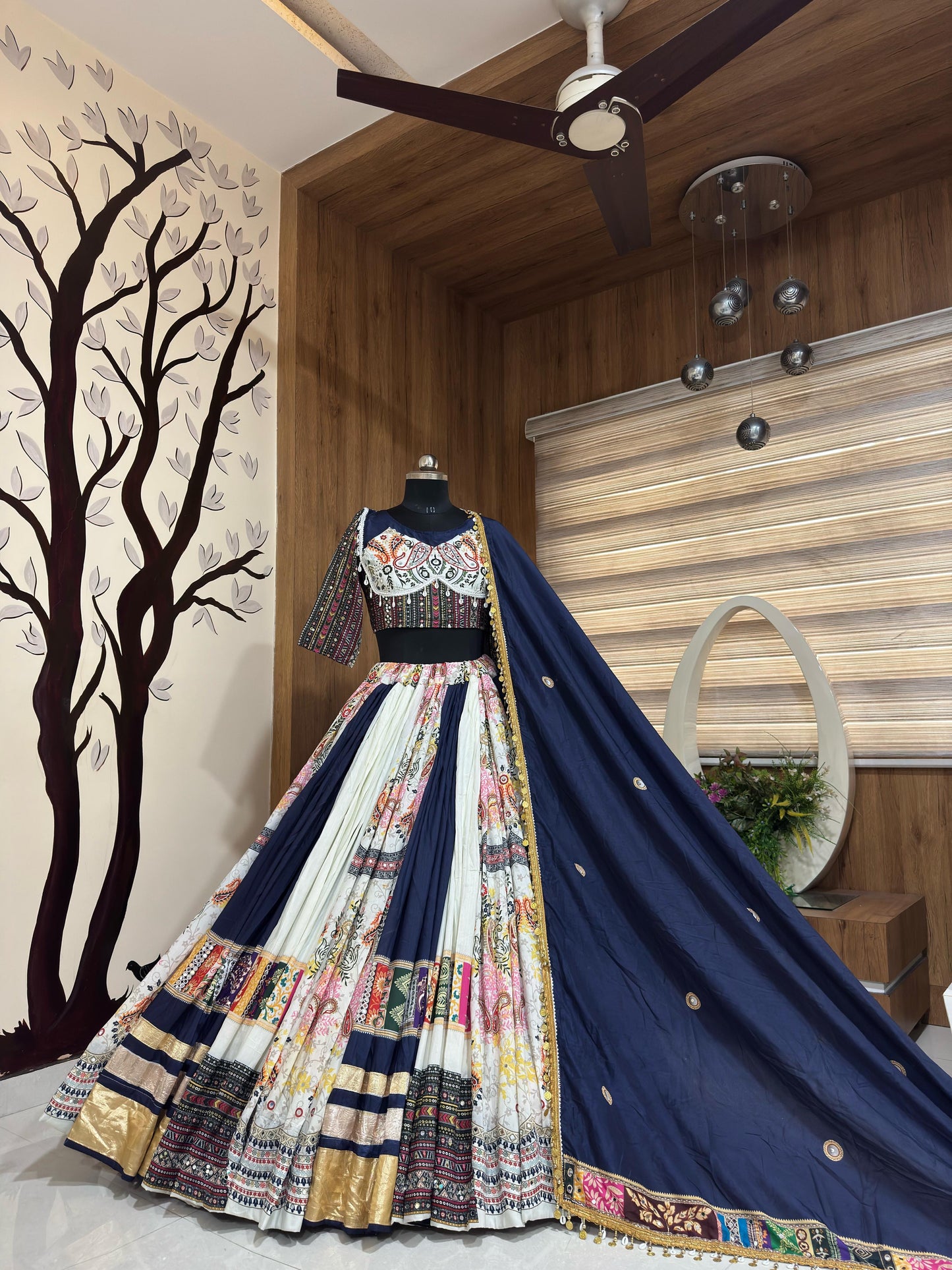 Designer Chaniya Choli | Mirror Work Muslin | Navratri 2026