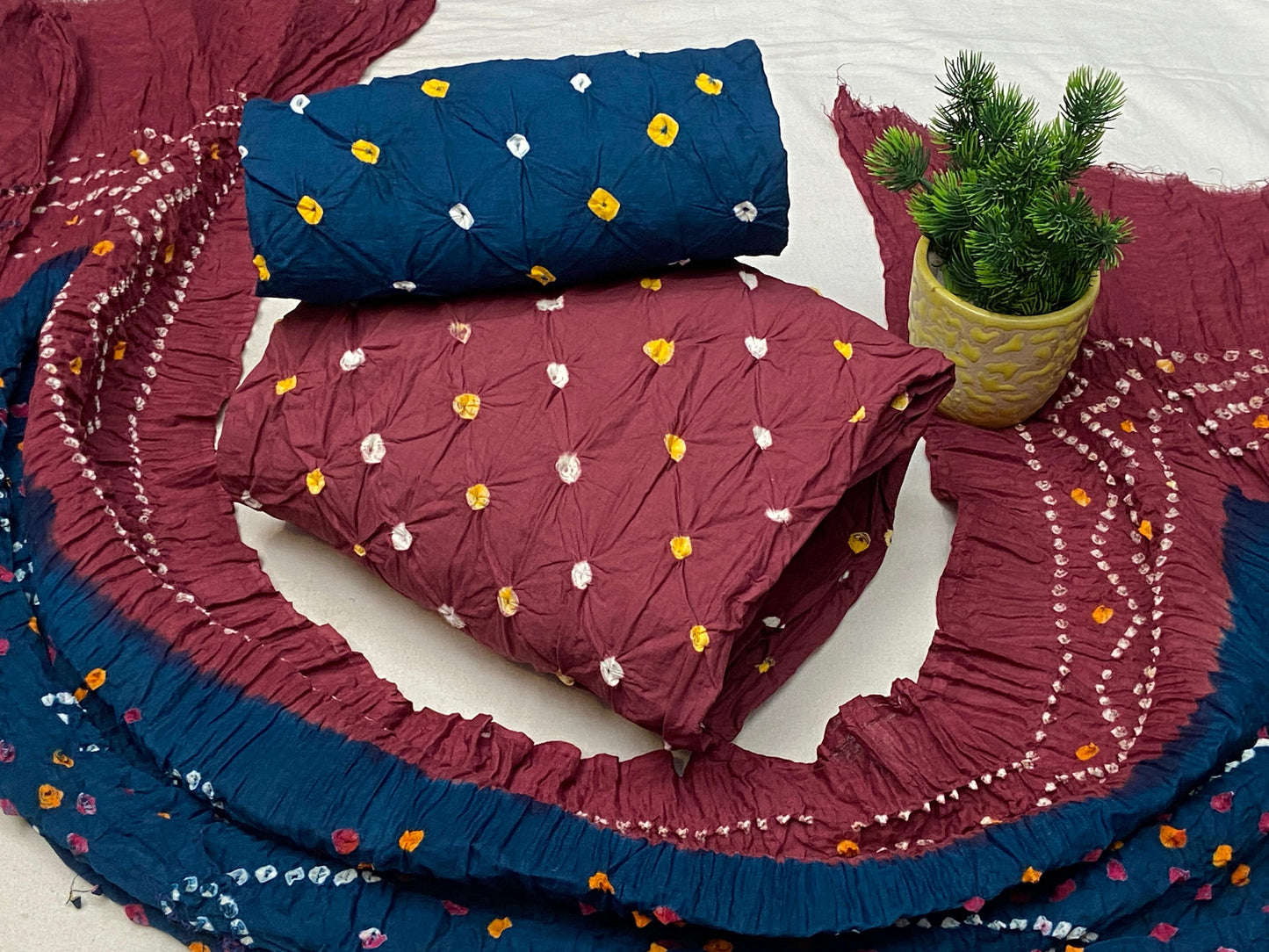 Cotton Bandhani Dress Material - Premium from Ethenika.com - Just INR 1590! Shop now at Ethenika.com