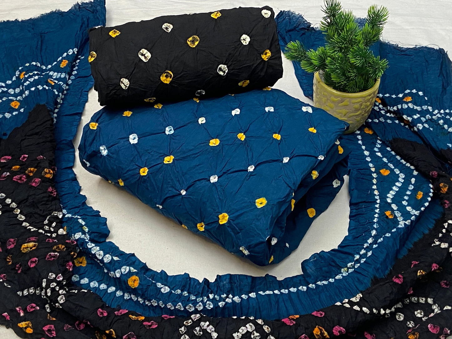 Cotton Bandhani Dress Material - Premium from Ethenika.com - Just INR 1590! Shop now at Ethenika.com