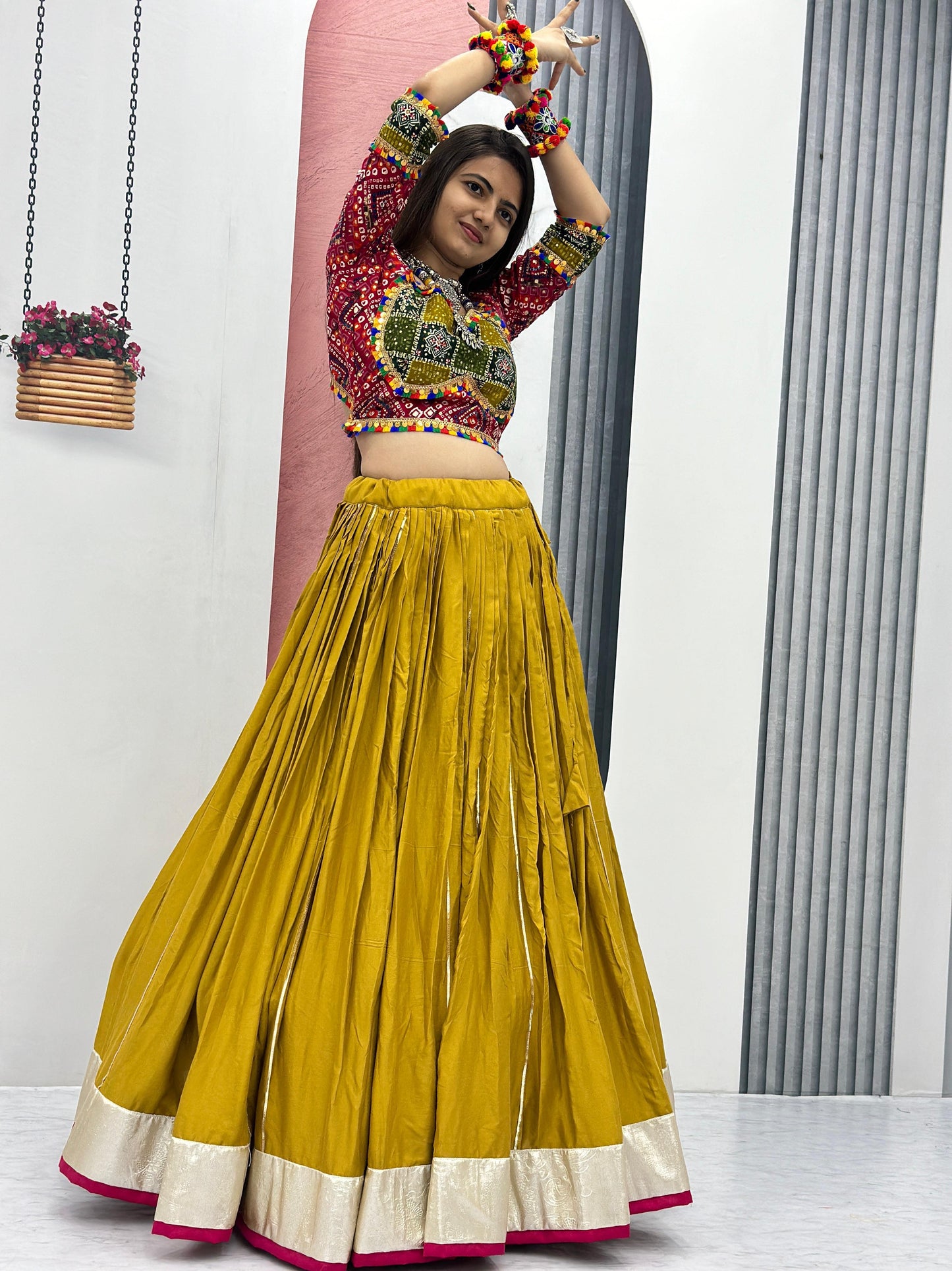 Pure Cotton Foil Print Lace work Navratri Special Chaniya Choli - Premium from Ethenika.com - Just INR 4990! Shop now at Ethenika.com