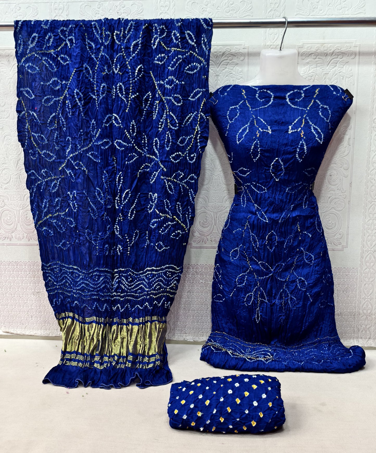 Modal Silk Barik Bandhej work Bandhani Dress Material - Premium from Ethenika.com - Just INR 5990! Shop now at Ethenika.com