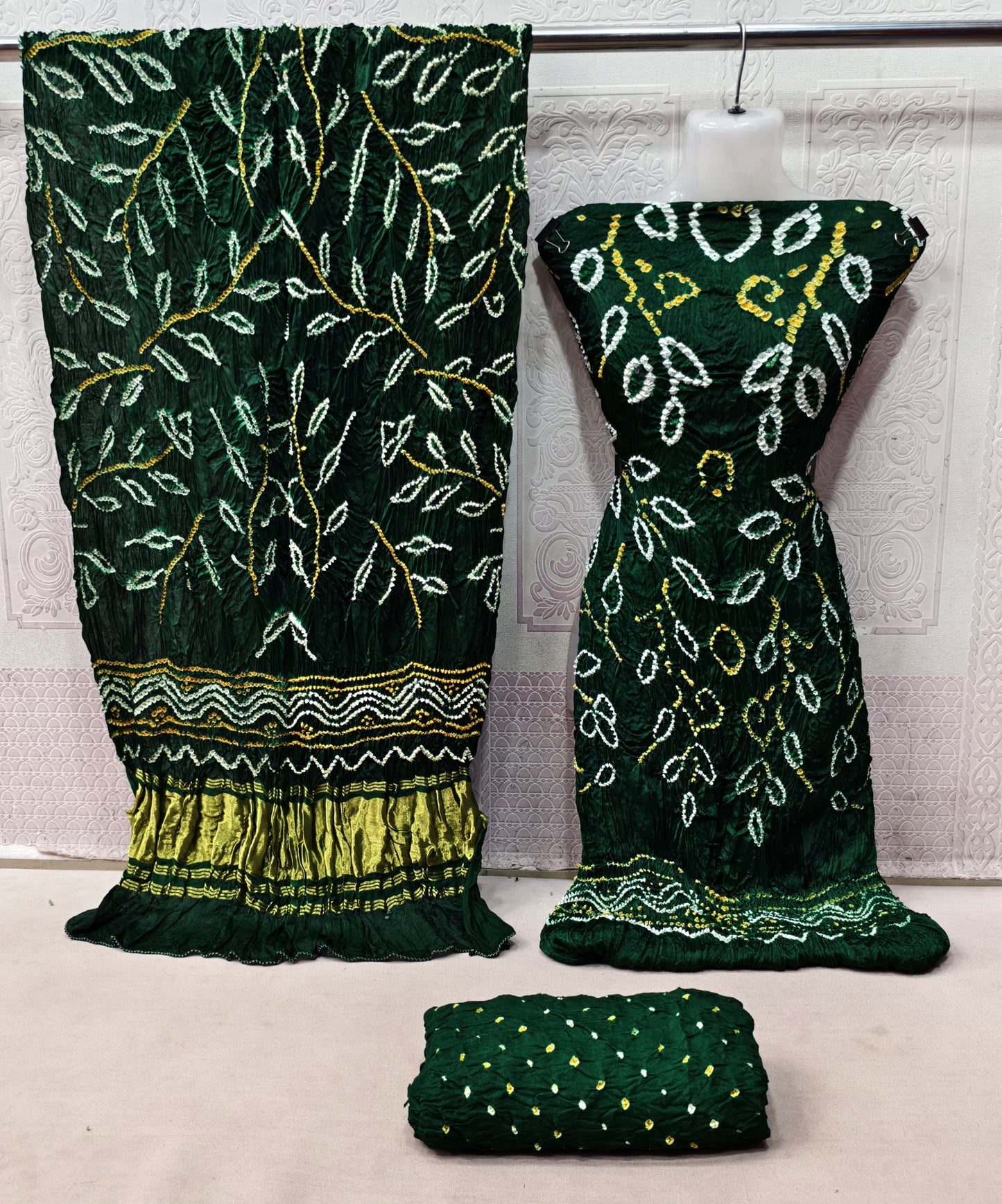 Modal Silk Barik Bandhej work Bandhani Dress Material - Premium from Ethenika.com - Just INR 5990! Shop now at Ethenika.com