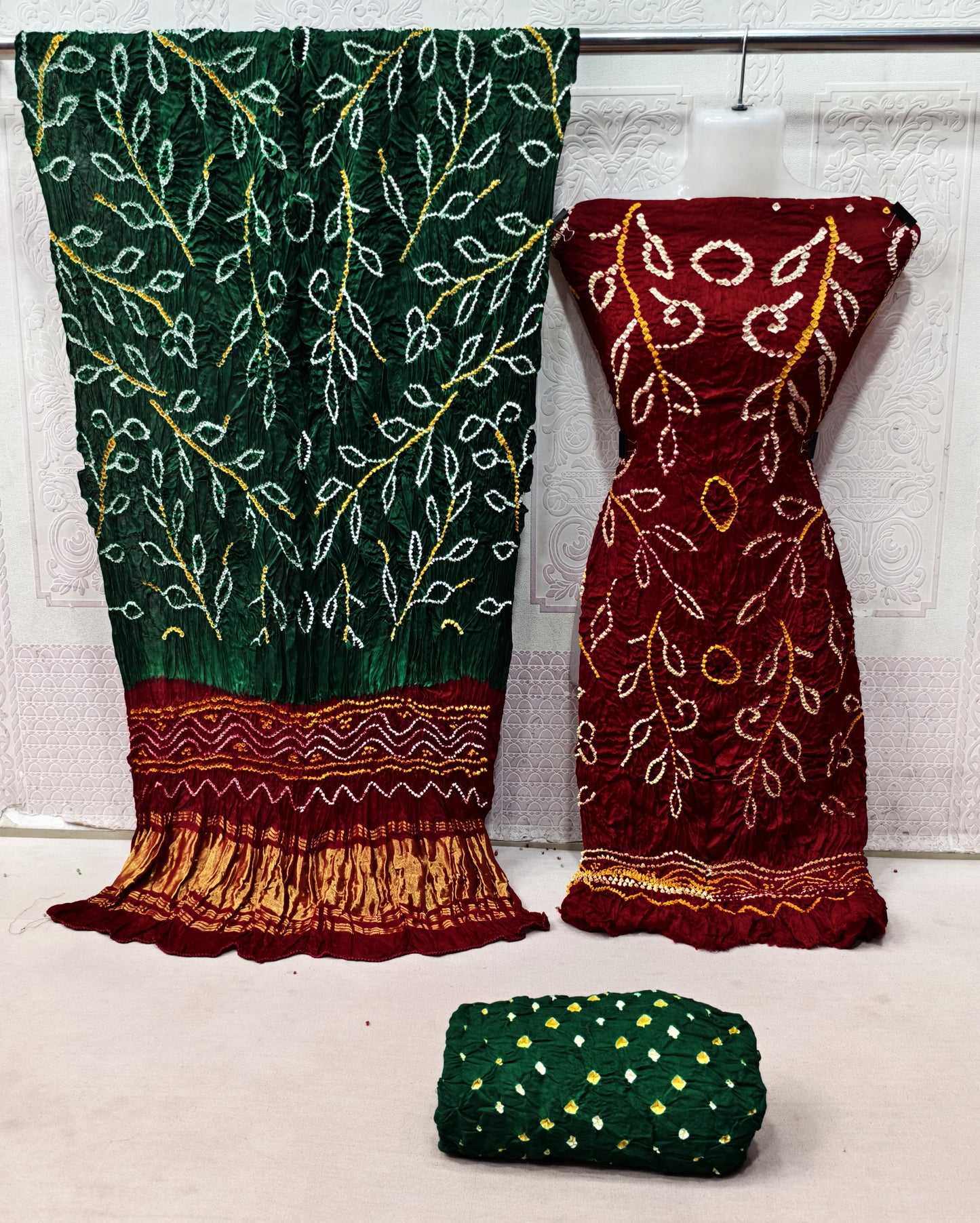 Modal Silk Barik Bandhej work Bandhani Dress Material - Premium from Ethenika.com - Just INR 5990! Shop now at Ethenika.com