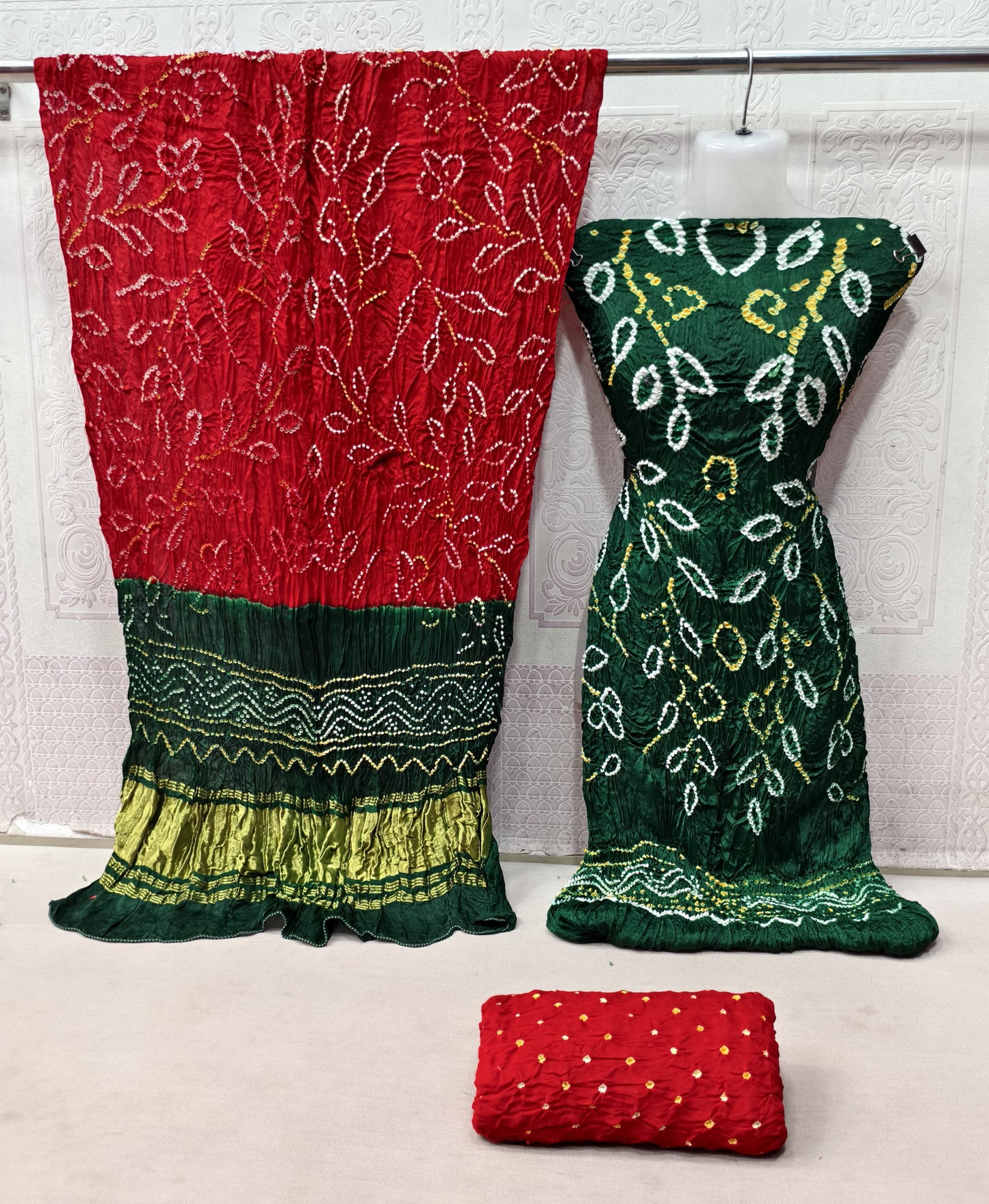 Modal Silk Barik Bandhej work Bandhani Dress Material - Premium from Ethenika.com - Just INR 5990! Shop now at Ethenika.com