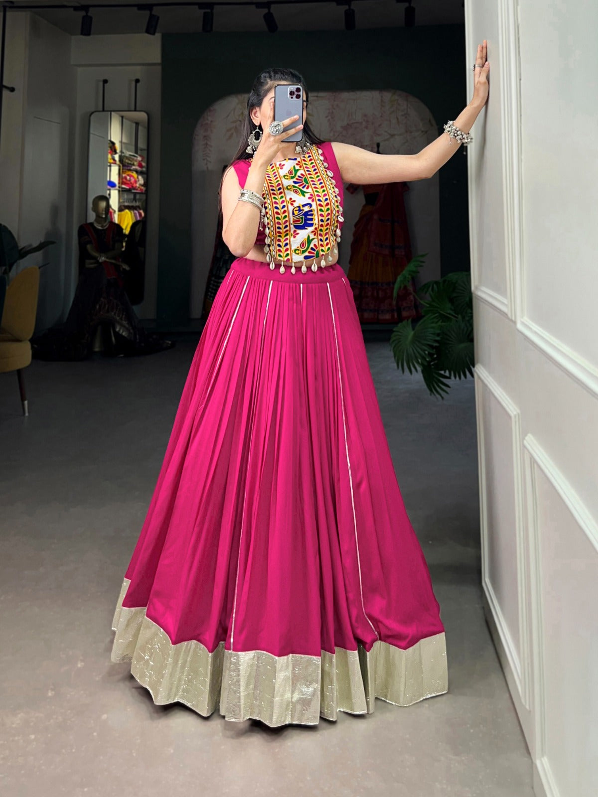 Reyon Gamthi work Navratri Special Lehenga Blouse Set - Premium from Ethenika.com - Just INR 2690! Shop now at Ethenika.com