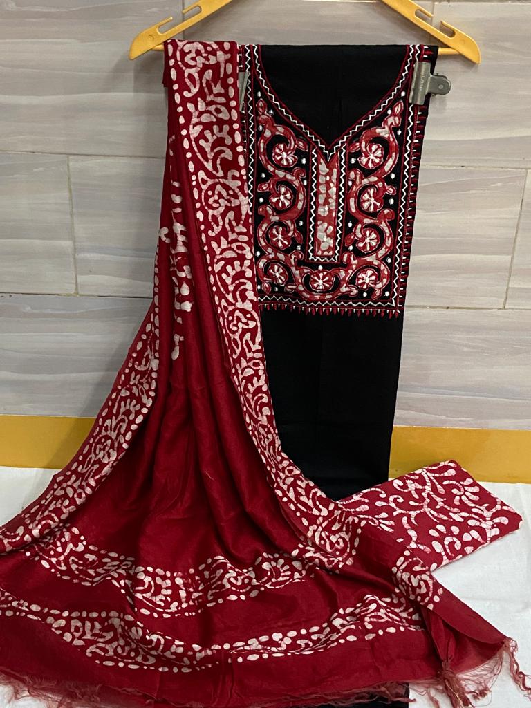 Cotton Neck Batik Work Batik Material (Unstitched) - Premium from Ethenika.com - Just INR 1490! Shop now at Ethenika.com