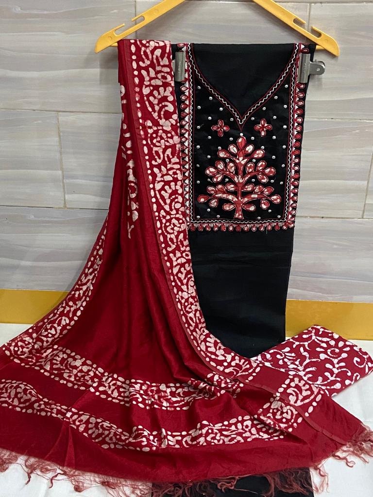 Cotton Neck Batik Work Batik Material (Unstitched) - Premium from Ethenika.com - Just INR 1490! Shop now at Ethenika.com
