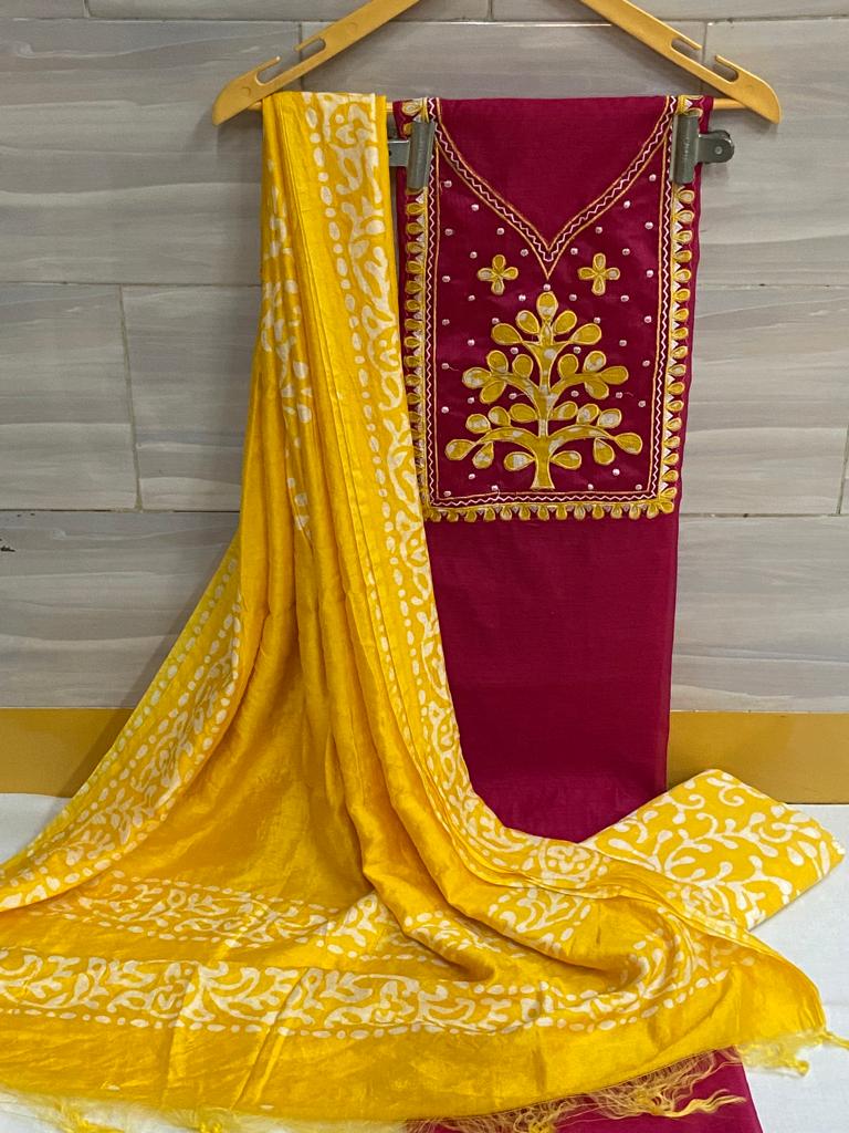Cotton Neck Batik Work Batik Material (Unstitched) - Premium from Ethenika.com - Just INR 1490! Shop now at Ethenika.com