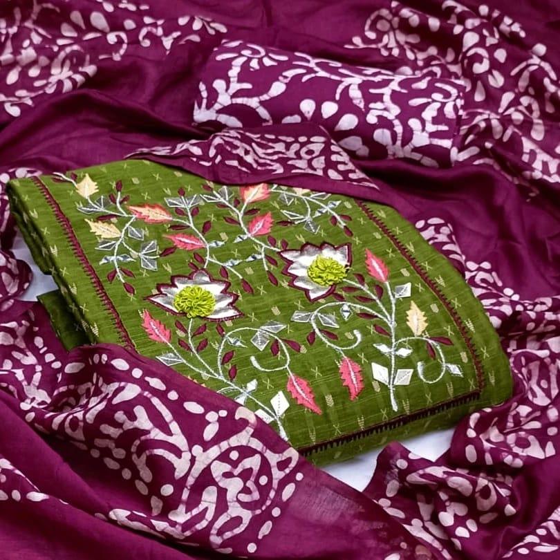 Cotton Patch Work Batik Salwar dupatta Set Ethenika.com