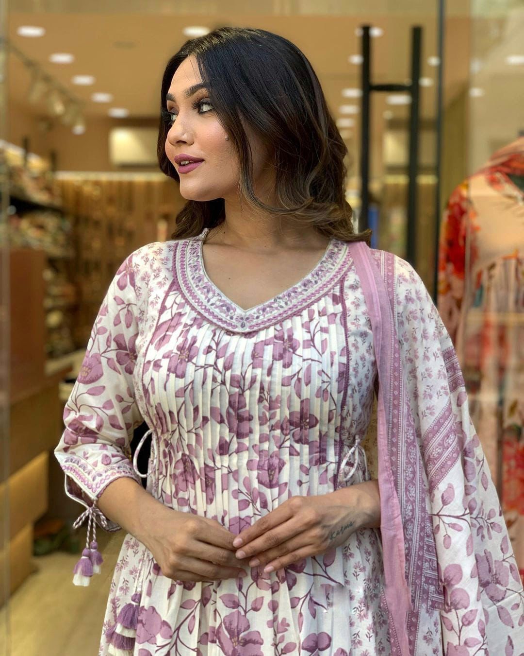 Afghani Floral work Kurti Dupatta Pant Set Ethenika.com
