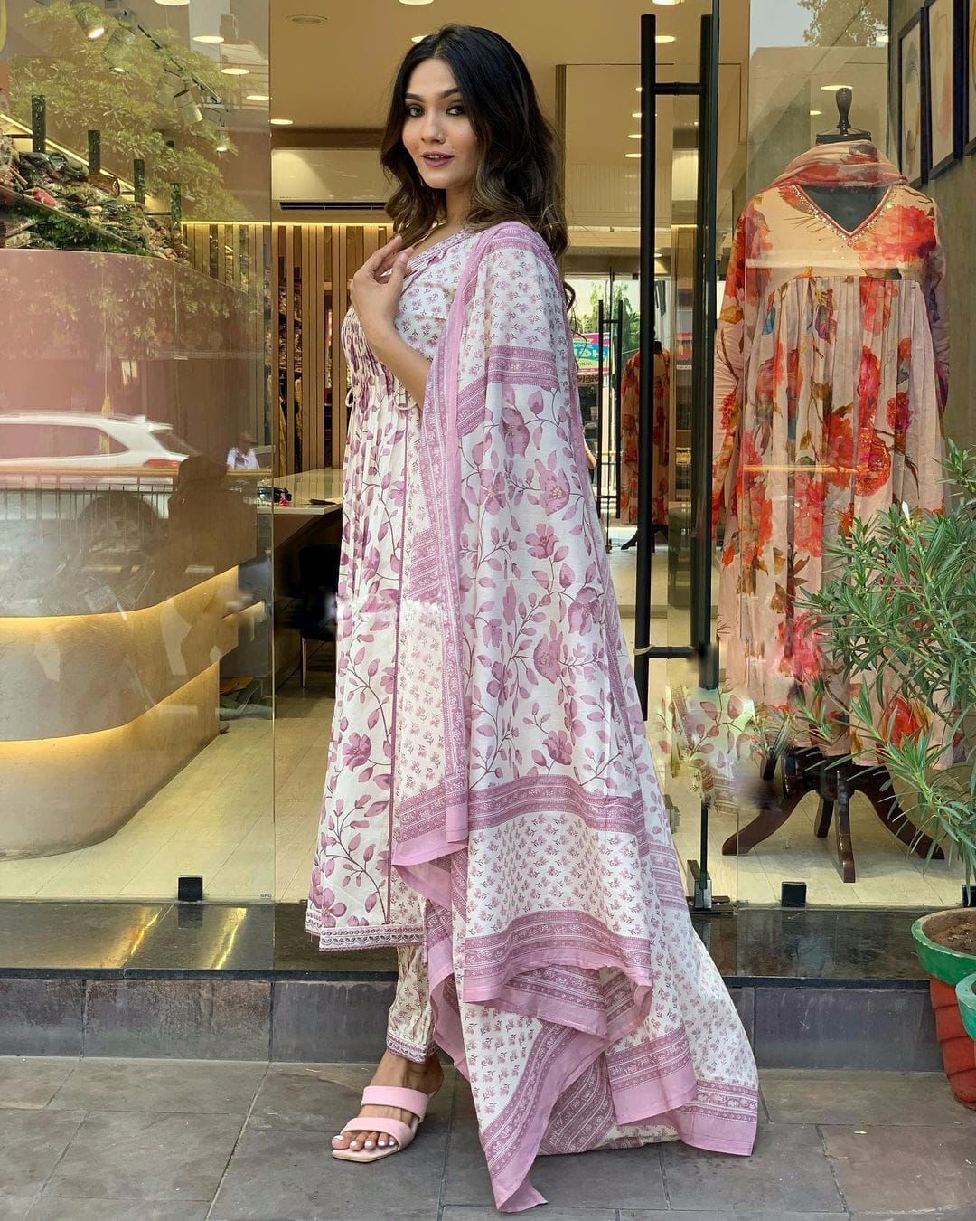 Afghani Floral work Kurti Dupatta Pant Set Ethenika.com