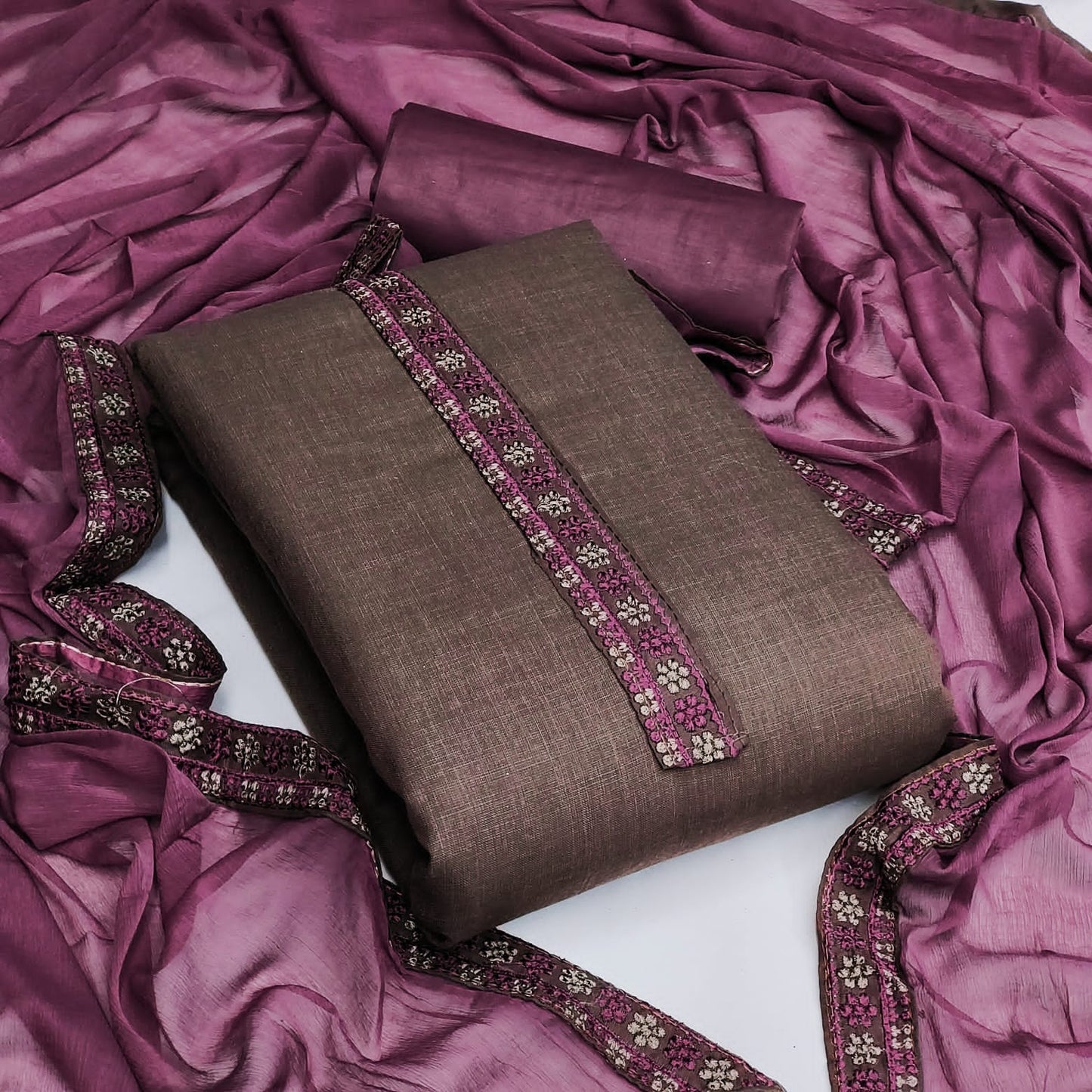 Bombay Cotton Neck work Dress Material (Unstitched) - Premium from Ethenika.com - Just INR 1090! Shop now at Ethenika.com