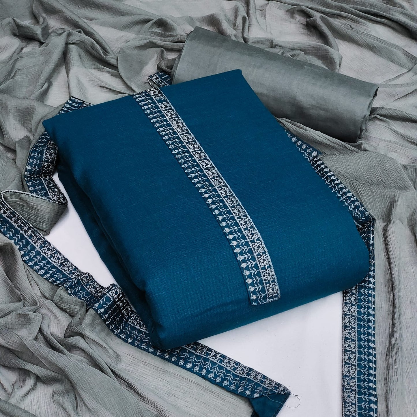 Bombay Cotton Neck work Dress Material (Unstitched) - Premium from Ethenika.com - Just INR 1090! Shop now at Ethenika.com