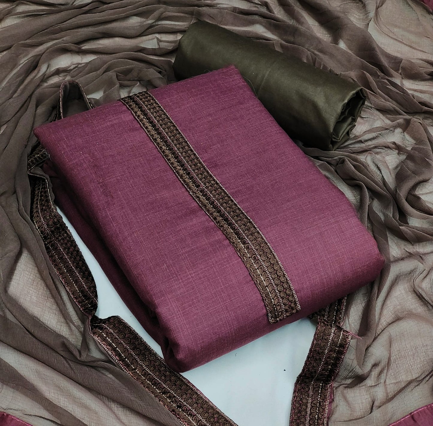 Bombay Cotton Neck work Dress Material (Unstitched) - Premium from Ethenika.com - Just INR 1090! Shop now at Ethenika.com