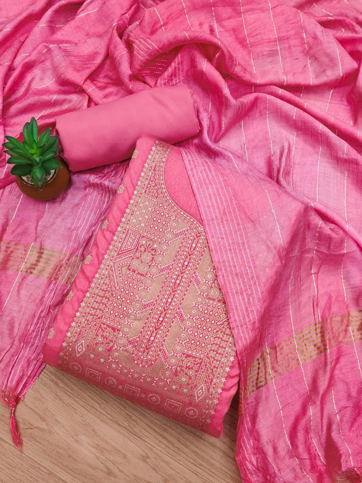 Dola Silk Jeckard Weaving Dress Material (Unstitched) - Premium from Ethenika.com - Just INR 1390! Shop now at Ethenika.com