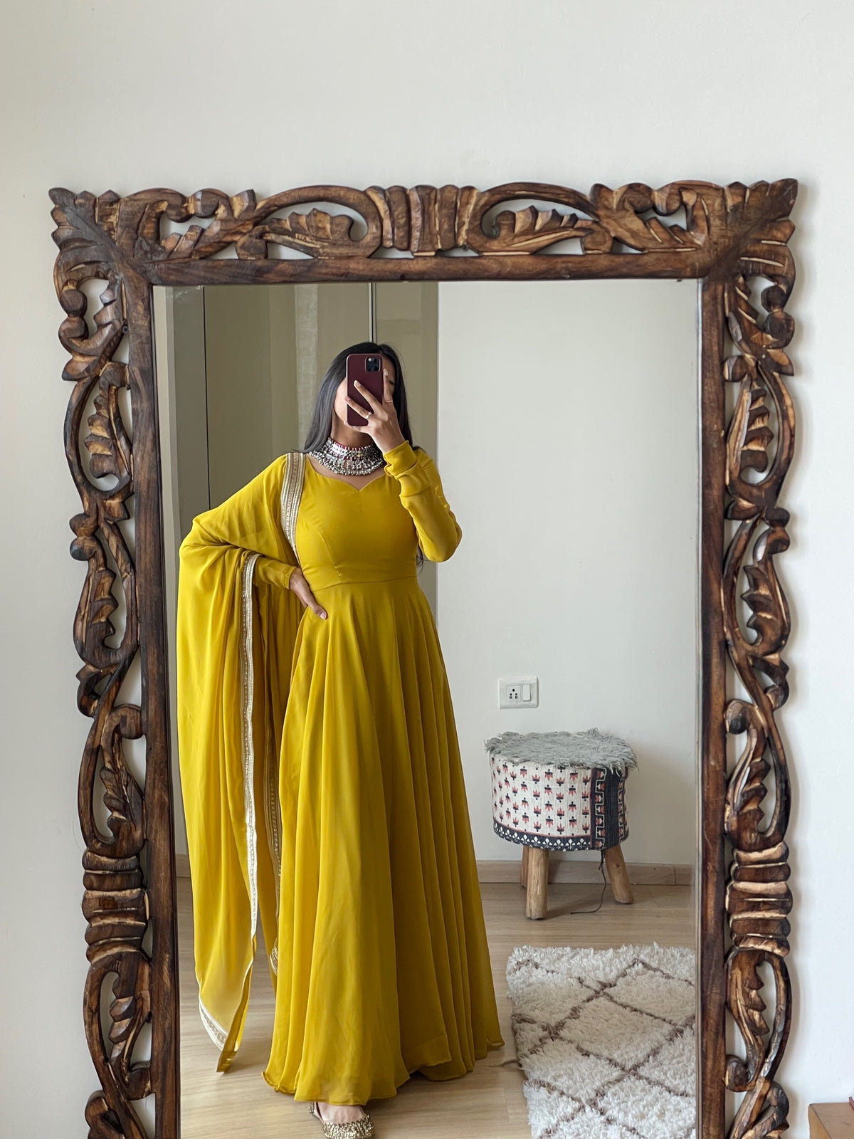 Georgette Attractive Gown Dupatta Set (Stitched) - Premium from Ethenika.com - Just INR 1690! Shop now at Ethenika.com