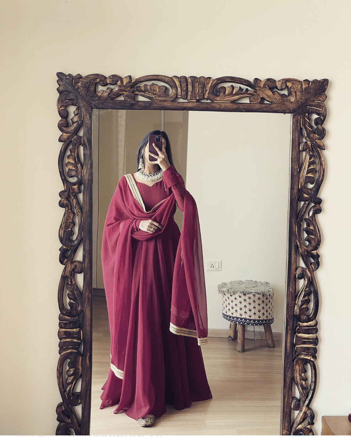 Georgette Attractive Gown Dupatta Set (Stitched) - Premium from Ethenika.com - Just INR 1690! Shop now at Ethenika.com