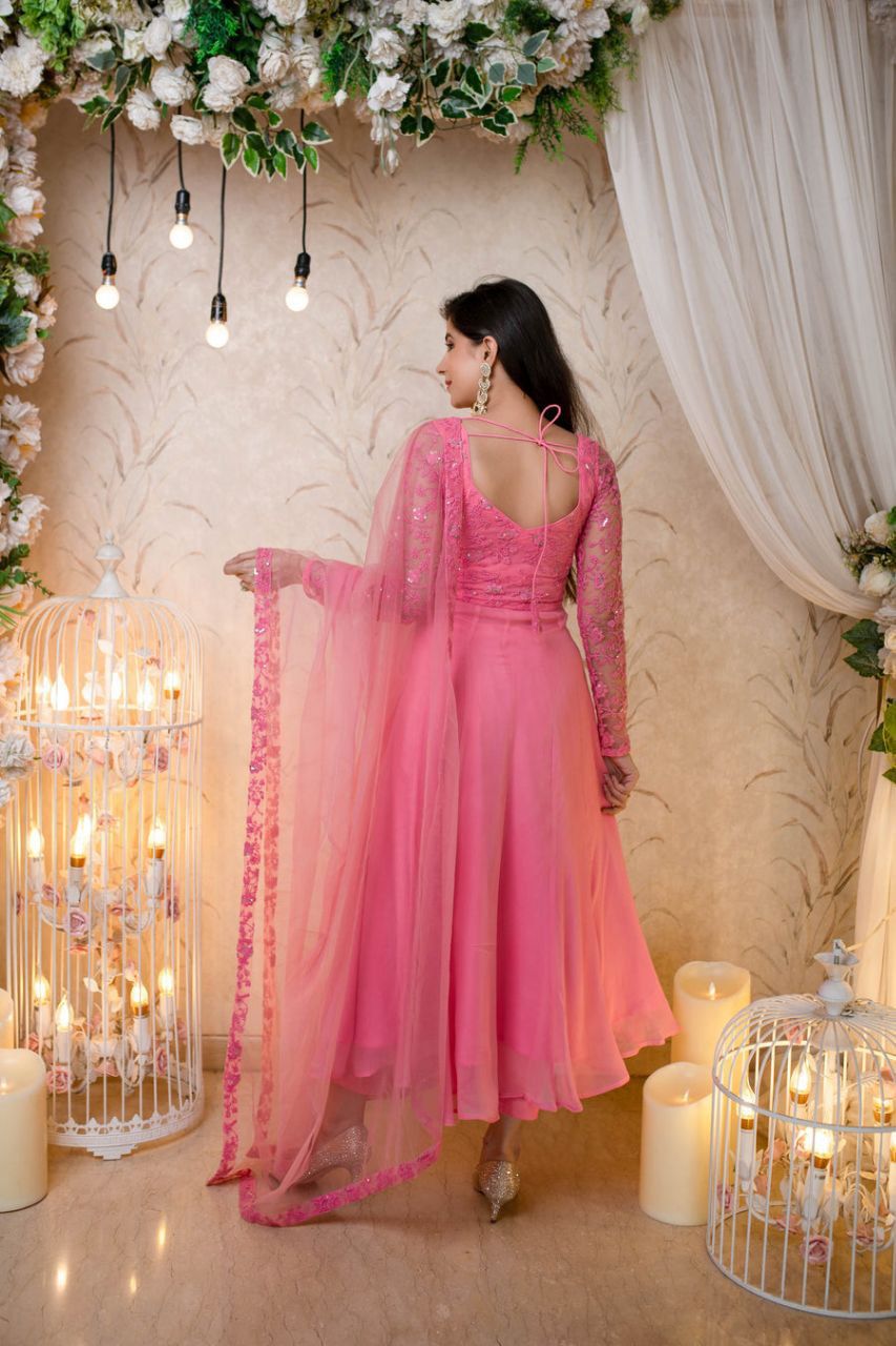 Heavy Embroidery work Gown Dupatta Set - Premium from Ethenika.com - Just INR 1490! Shop now at Ethenika.com