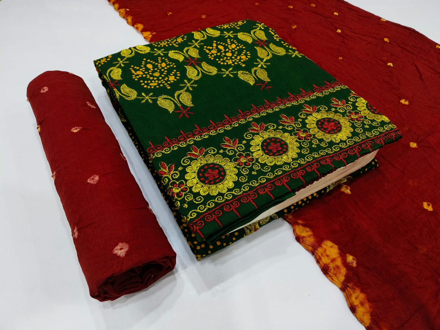 Kasab Work Bandhani Dress Material - Premium from Ethenika.com - Just INR 1590! Shop now at Ethenika.com