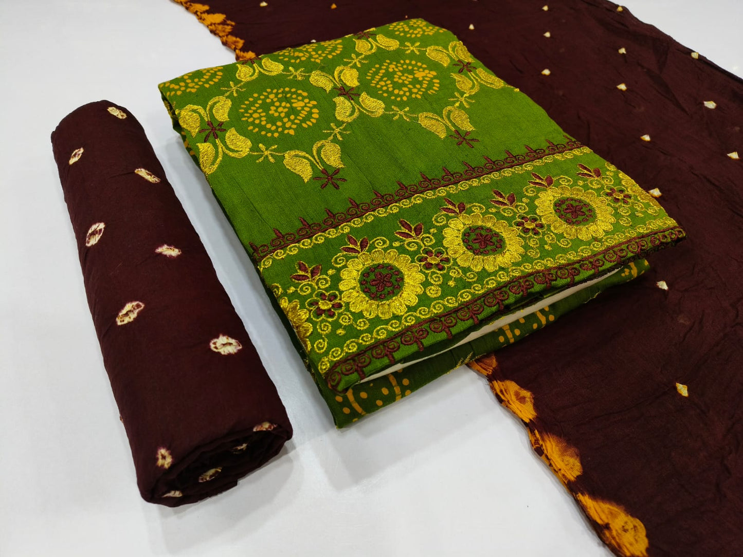 Kasab Work Bandhani Dress Material - Premium from Ethenika.com - Just INR 1590! Shop now at Ethenika.com