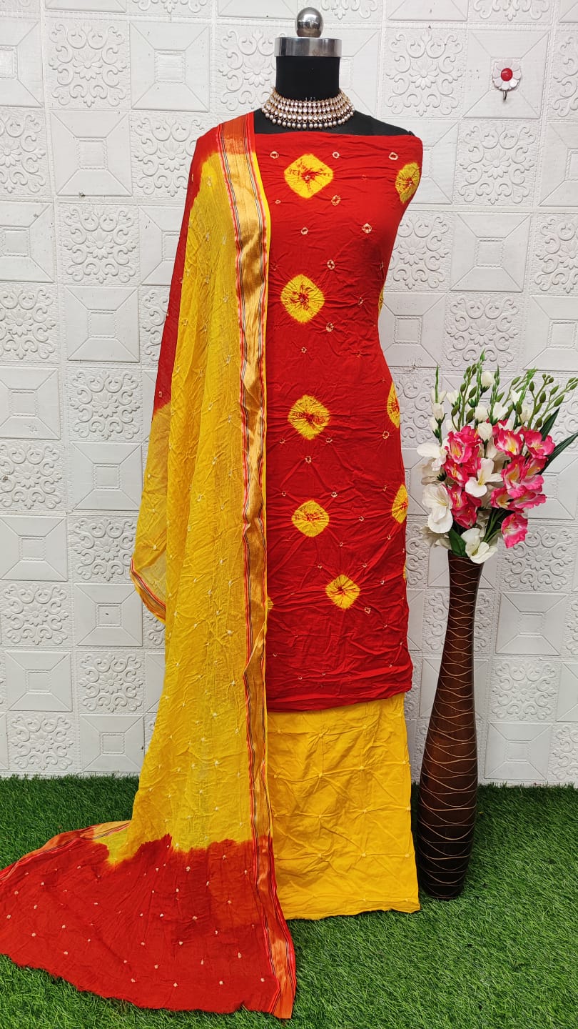 Summer Special Cotton Bandhani Dress Material - Premium  from Ethenika.com - Just INR 1390! Shop now at Ethenika.com