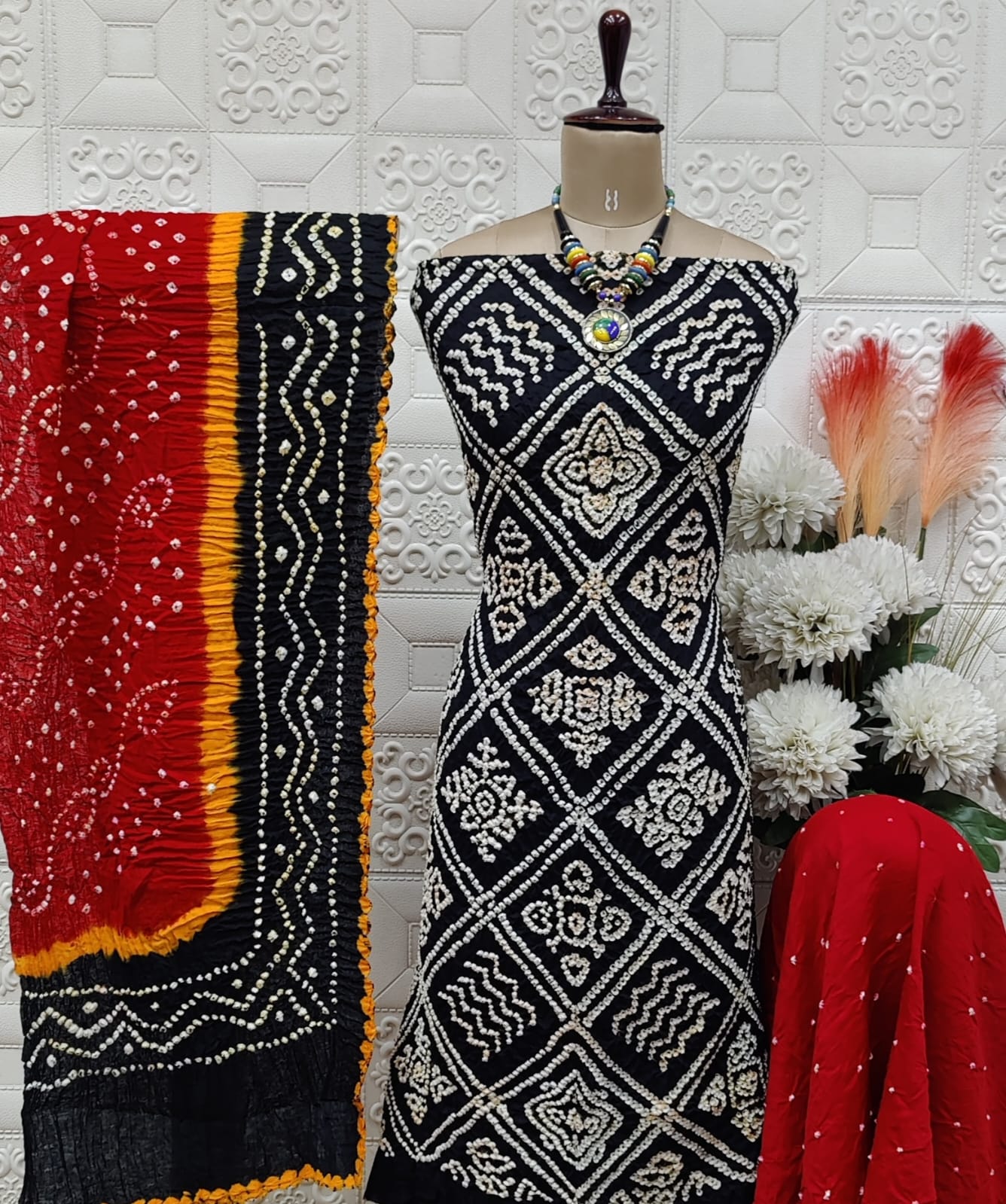 Cotton Kutch Bandhani Dress Material - Premium from Ethenika.com - Just INR 1990! Shop now at Ethenika.com