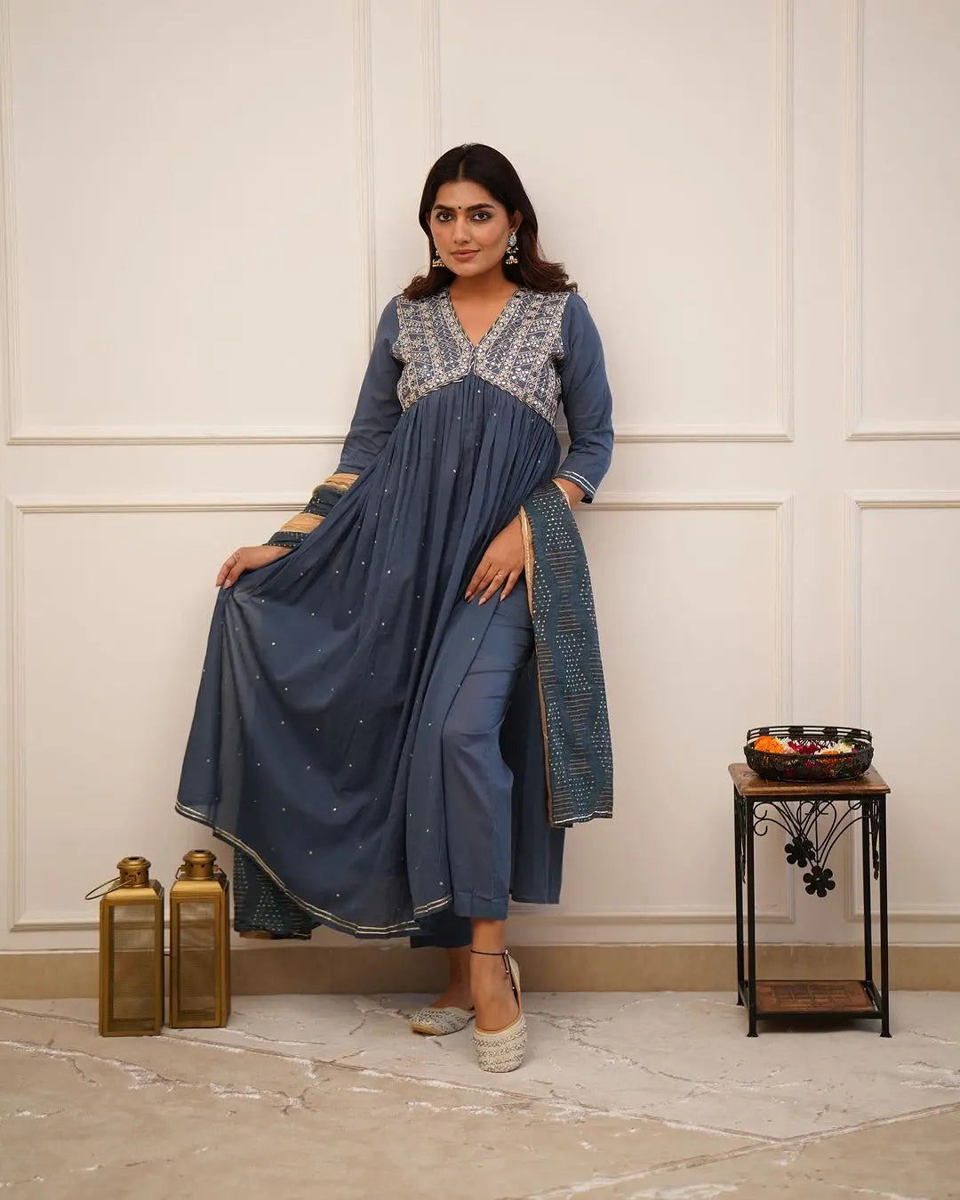 Zari weaving Embroidery work Alia cut Dress - Premium from Ethenika.com - Just INR 2190! Shop now at Ethenika.com