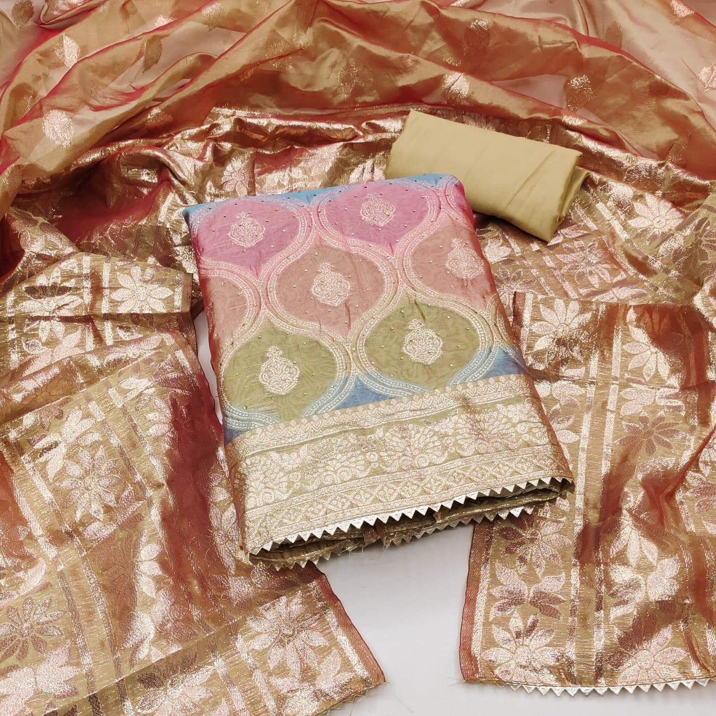 Organza silk Jeckard weaving dress material - Premium from Ethenika.com - Just INR 1590! Shop now at Ethenika.com