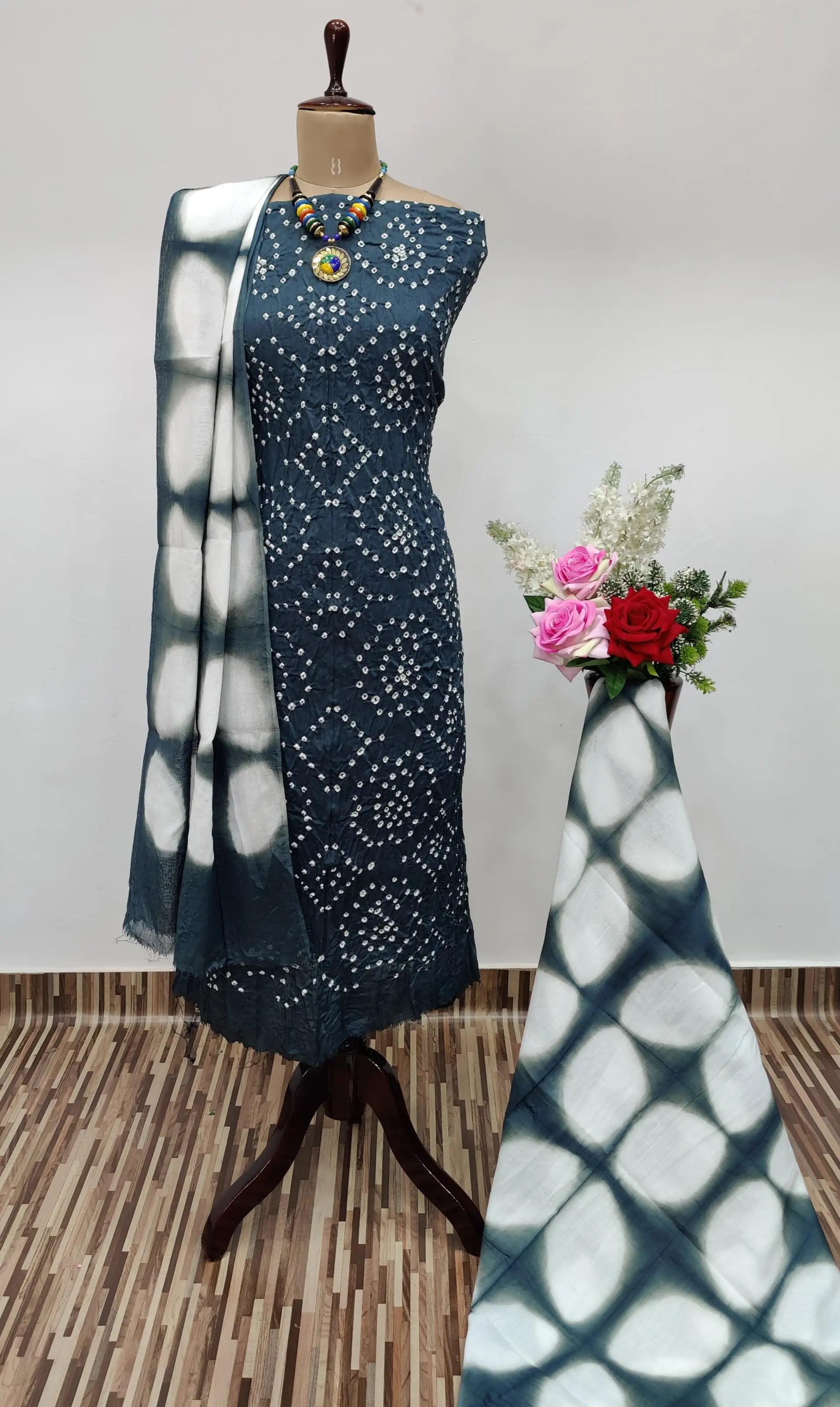 Cotton Kutch Bandhani Dress Material - Premium  from Ethenika.com - Just INR 2190! Shop now at Ethenika.com
