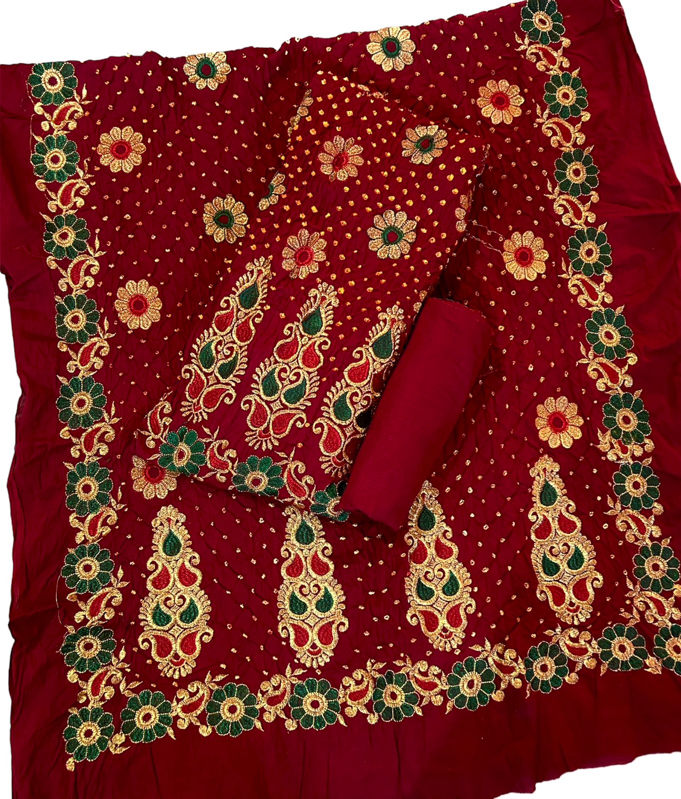 Cotton Thread embroidery work Bandhani Material - Premium from Ethenika.com - Just INR 2790! Shop now at Ethenika.com