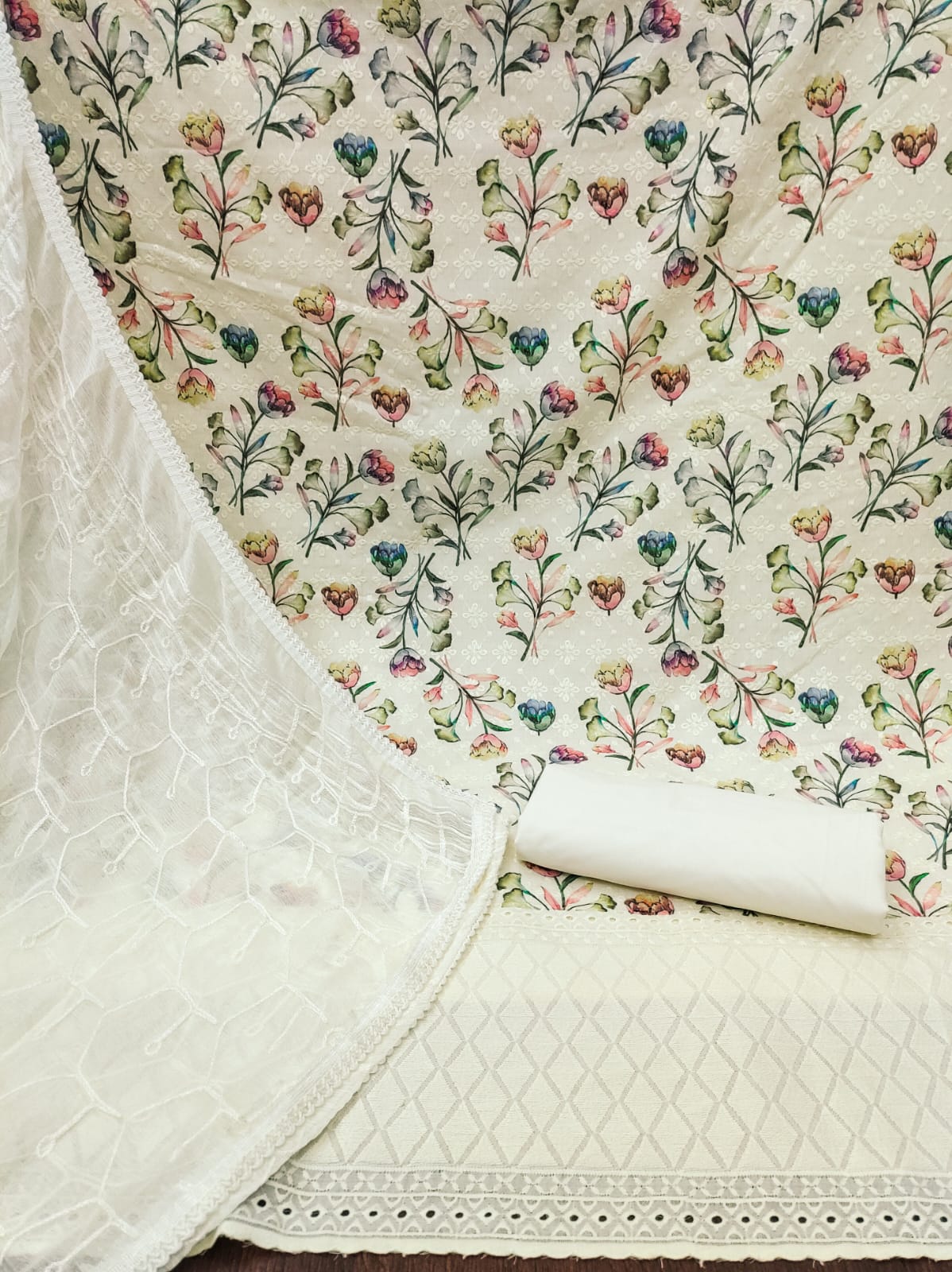 Chanderi Silk Croset work Dress Material - Premium from Ethenika.com - Just INR 1490! Shop now at Ethenika.com