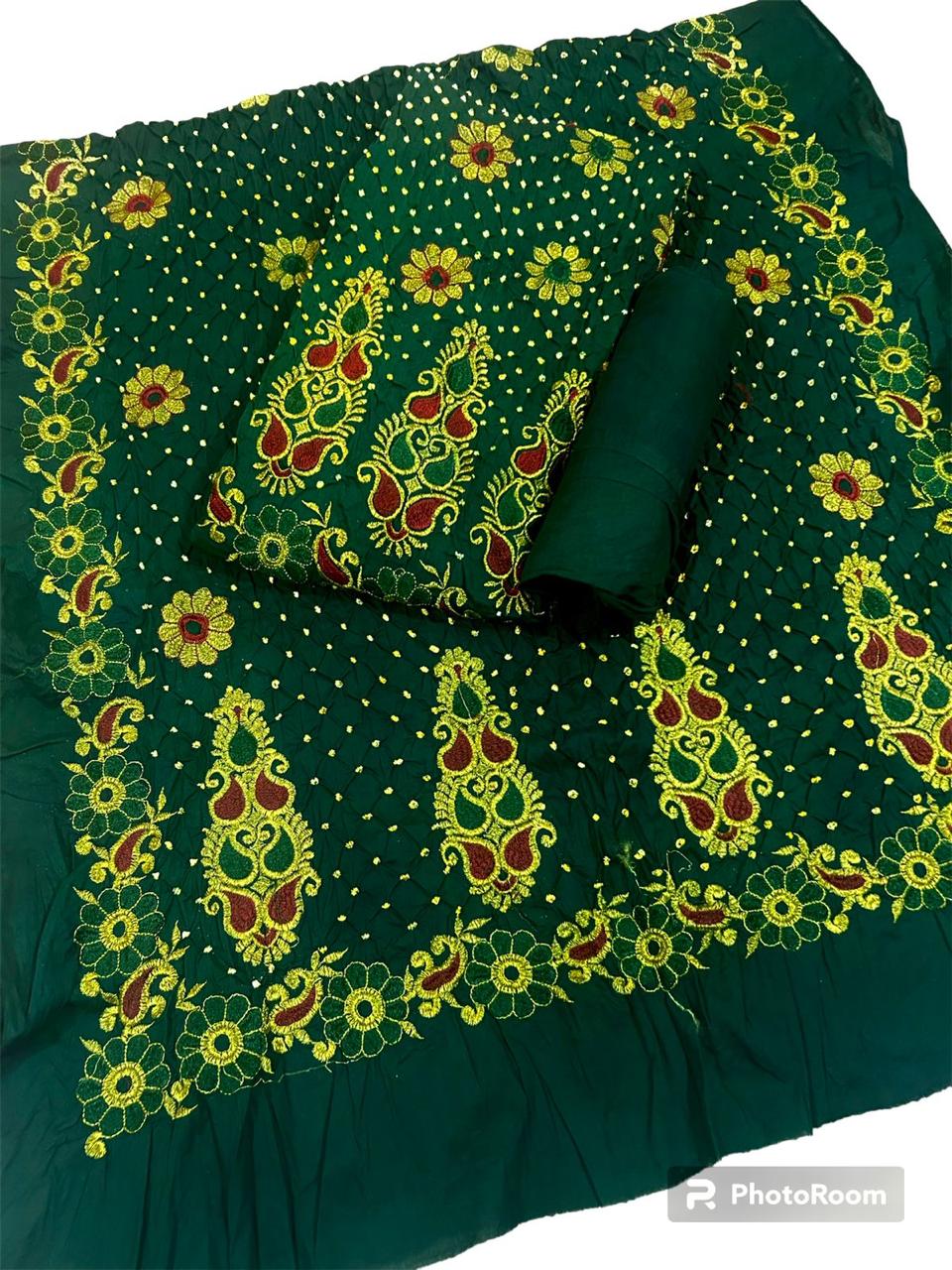 Cotton Thread embroidery work Bandhani Material - Premium from Ethenika.com - Just INR 2790! Shop now at Ethenika.com