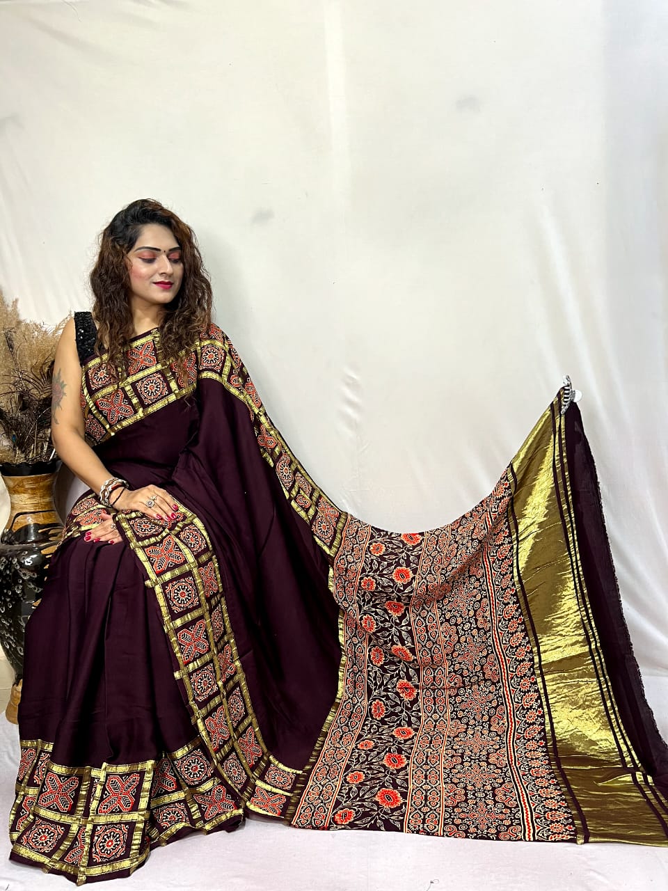 Modal Silk Gharchola Border Saree –