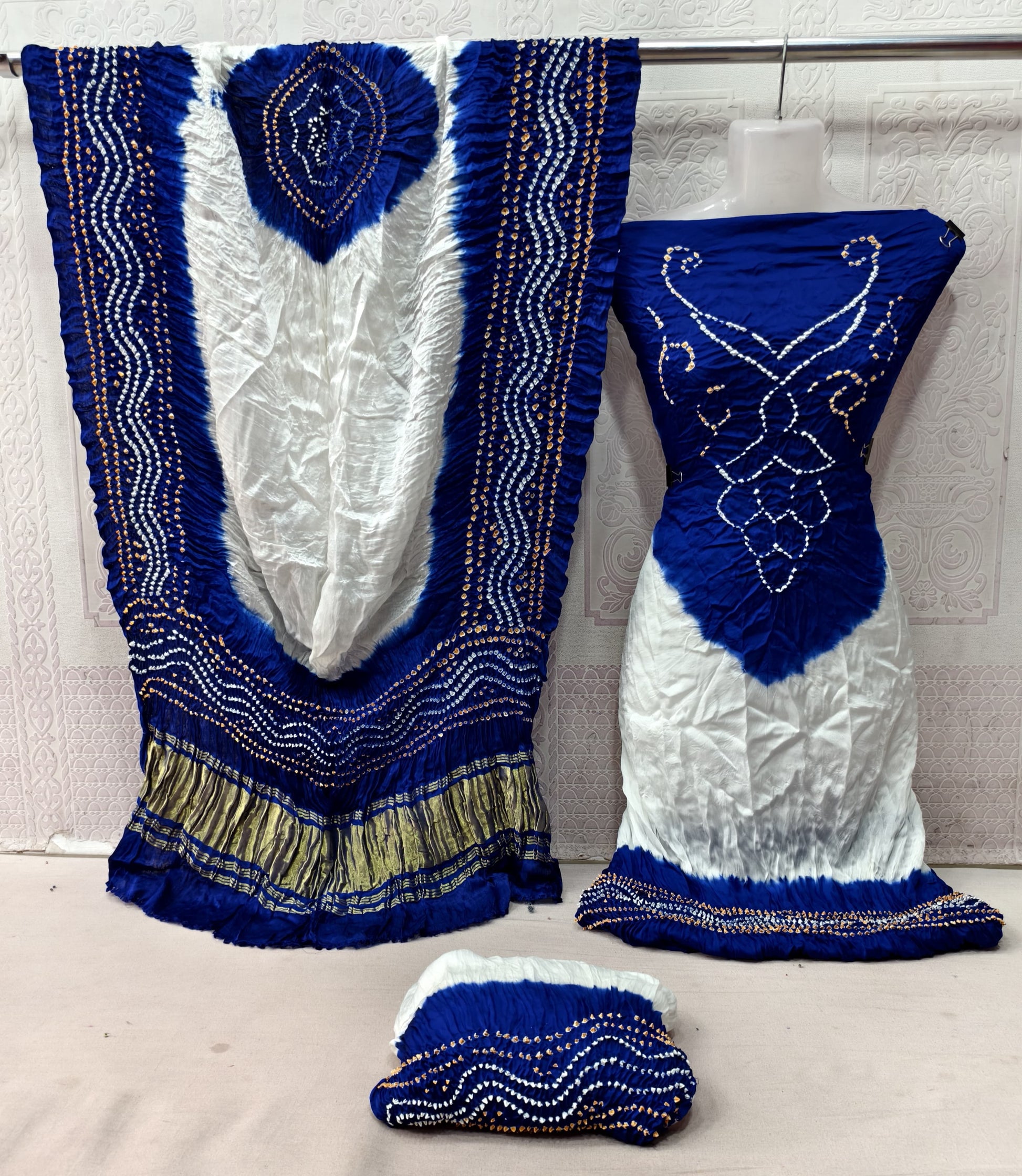 Ghazi silk kusum neck work contrast bandhani dress material - Premium  from Ethenika.com - Just INR 5990! Shop now at Ethenika.com