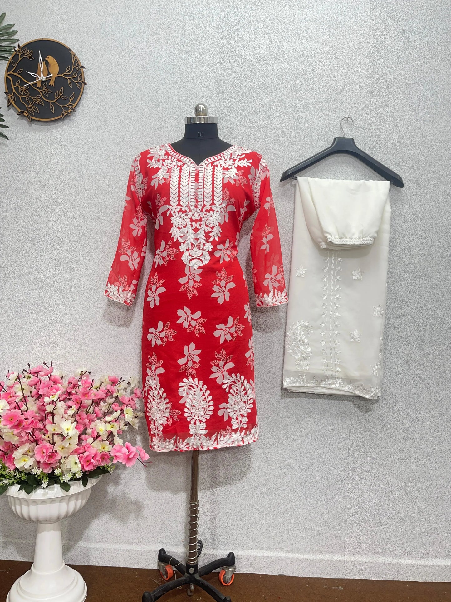 Chain Stitch work Straight Kurti Palazzo set - Premium from Ethenika.com - Just INR 2190! Shop now at Ethenika.com