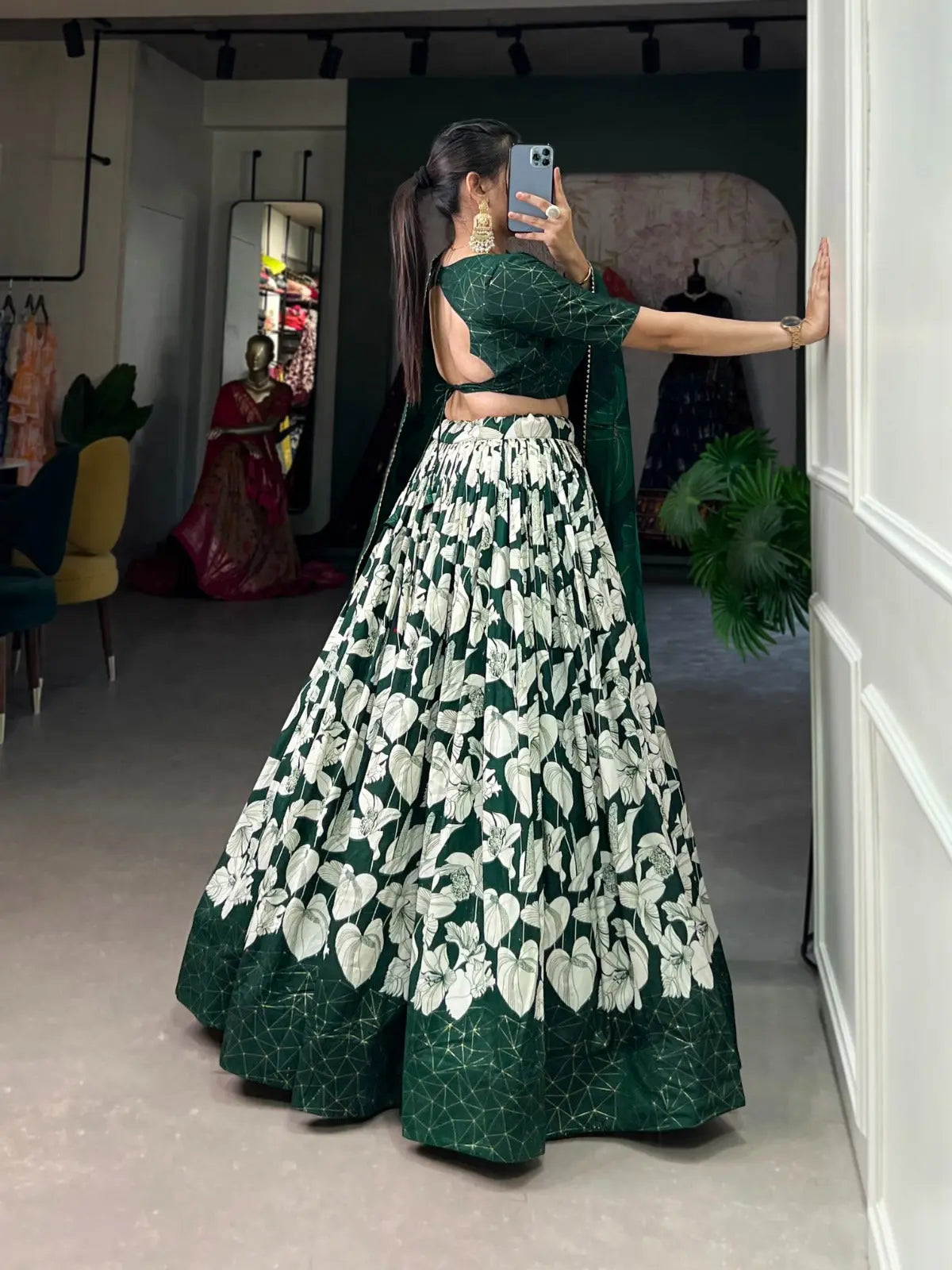 Tussar Silk Digital Print work Lehenga Choli - Premium from Ethenika.com - Just INR 3990! Shop now at Ethenika.com