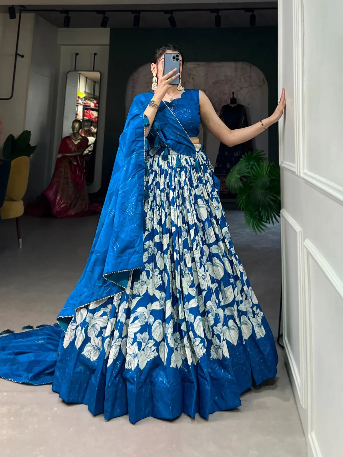 Tussar Silk Digital Print work Lehenga Choli - Premium from Ethenika.com - Just INR 3990! Shop now at Ethenika.com