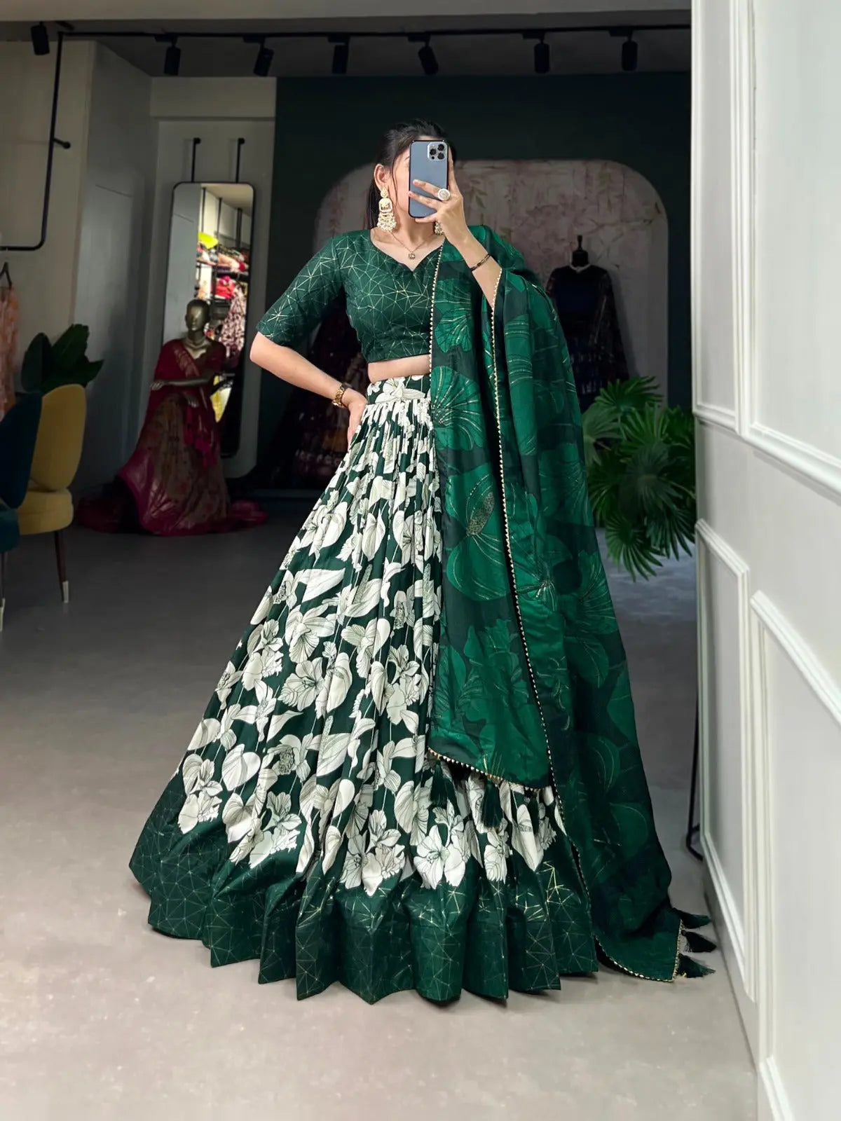 Tussar Silk Digital Print work Lehenga Choli - Premium from Ethenika.com - Just INR 3990! Shop now at Ethenika.com