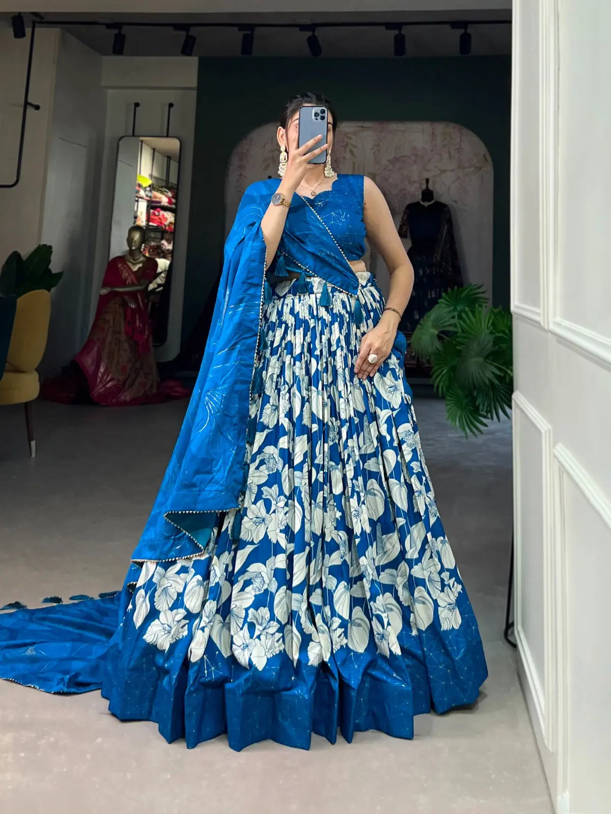 Tussar Silk Digital Print work Lehenga Choli - Premium  from Ethenika.com - Just INR 3990! Shop now at Ethenika.com
