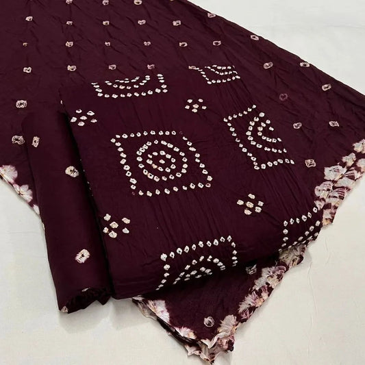 Cotton Satin Self Colour Kutchi Bandhani Material (Unstitched) - Premium  from Ethenika.com - Just INR 1390! Shop now at Ethenika.com
