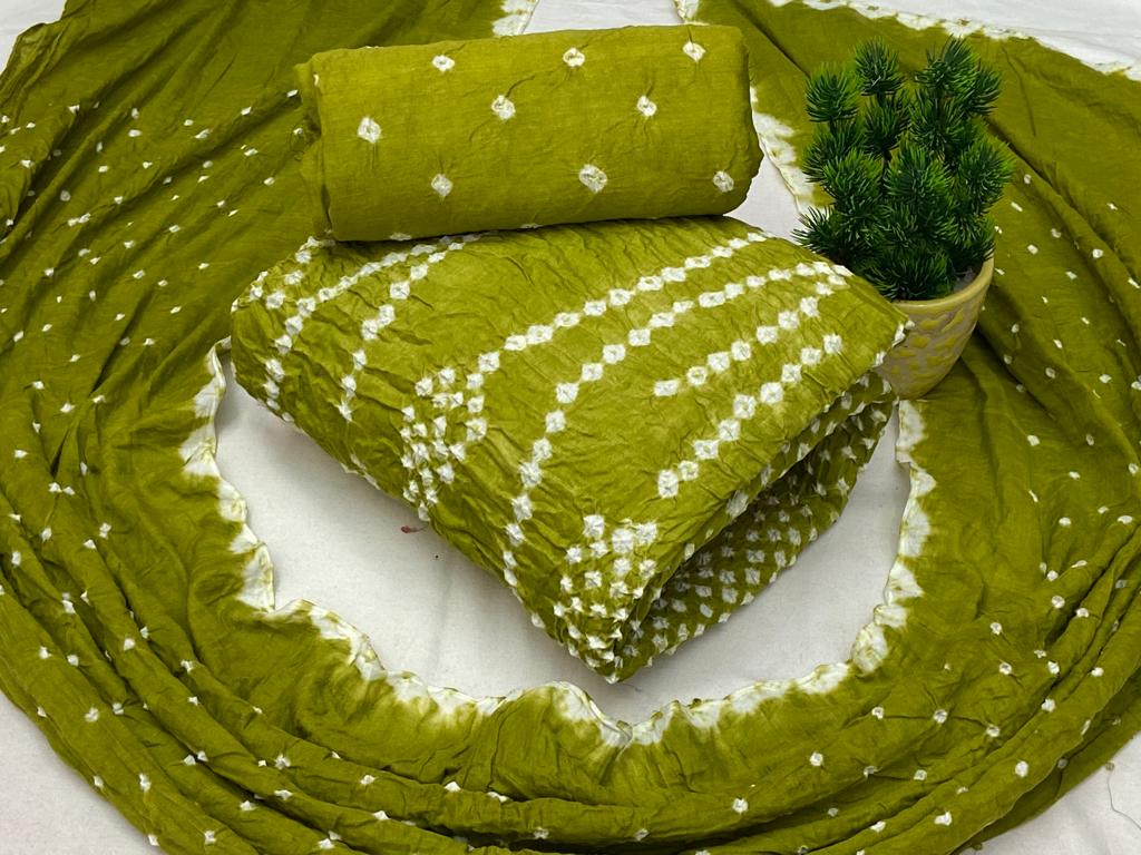 Cotton Satin Self Color Bandhani Dress Material (Unstitched) - Premium  from Ethenika.com - Just INR 1390! Shop now at Ethenika.com