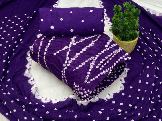 Cotton Satin Self Color Bandhani Dress Material (Unstitched) - Premium  from Ethenika.com - Just INR 1390! Shop now at Ethenika.com