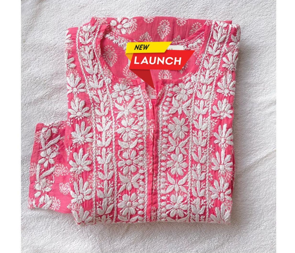 Printed work with Chikankari Embroided Gown - Premium from Ethenika.com - Just INR 1490! Shop now at Ethenika.com