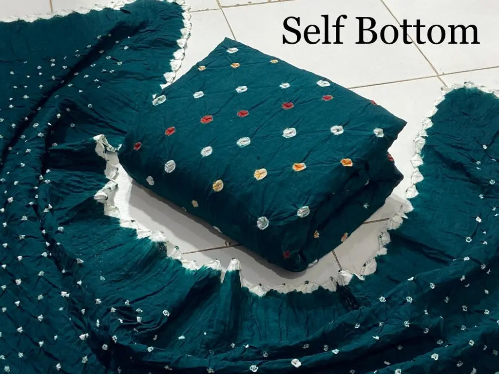 Cotton Satin Self Colour Kutch Bandhani Material (Unstitched) - Premium  from Ethenika.com - Just INR 1290! Shop now at Ethenika.com