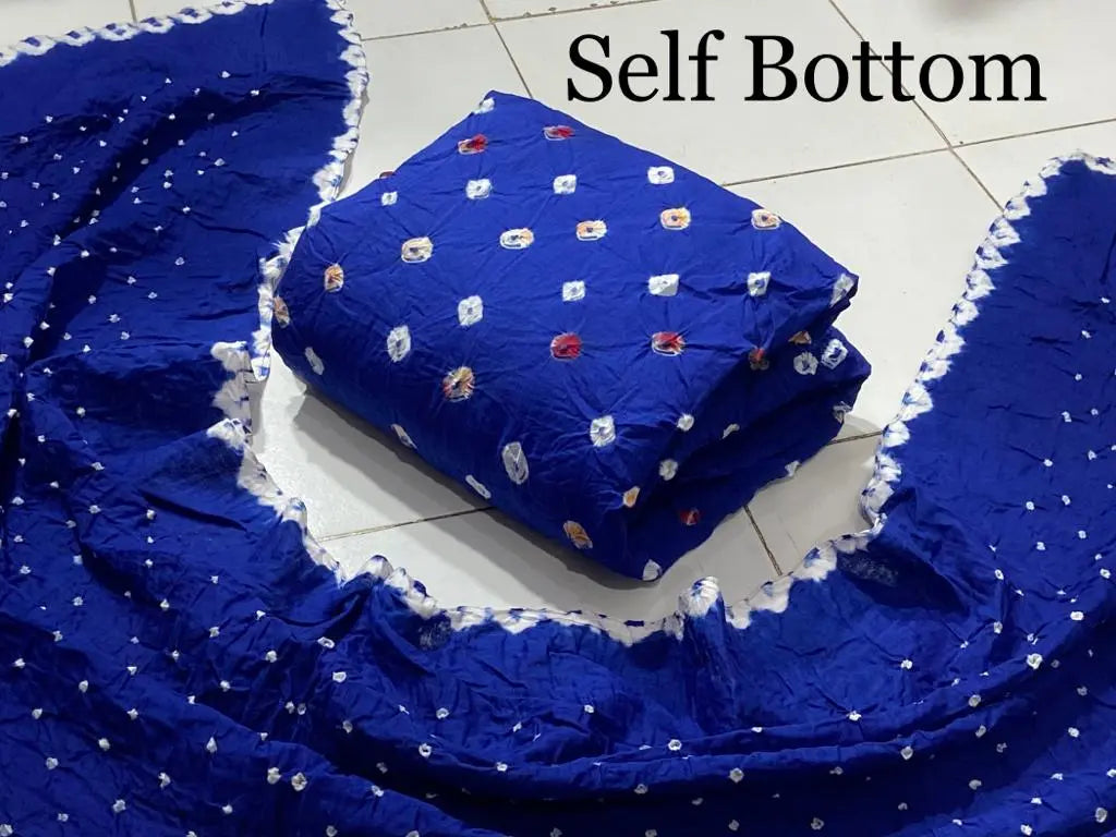 Cotton Satin Self Colour Kutch Bandhani Material (Unstitched) - Premium  from Ethenika.com - Just INR 1290! Shop now at Ethenika.com